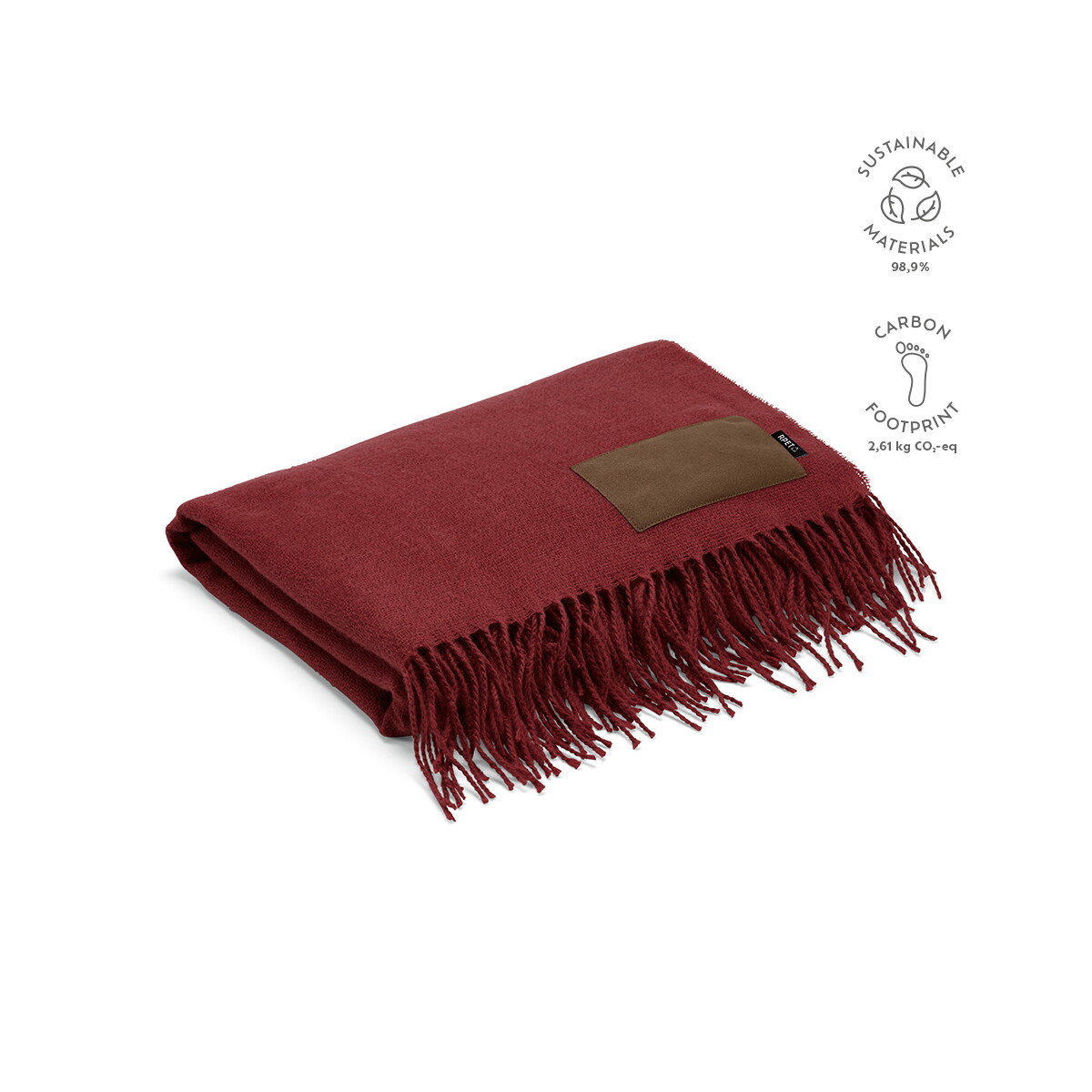 Koce z logo – koc lichtenstein rpet 180 gsm – burgundowy ABL003_115-kpi Koc Lichtenstein rPET 180 gsm - Burgundowy ABL003_115-kpi