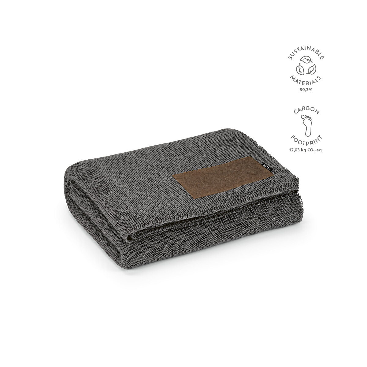 Koce z logo – koc mondrian rpet 270 gsm – ciemnoszary ABL001_133-kpi Koc Mondrian rPET 270 gsm - Ciemnoszary ABL001_133-kpi