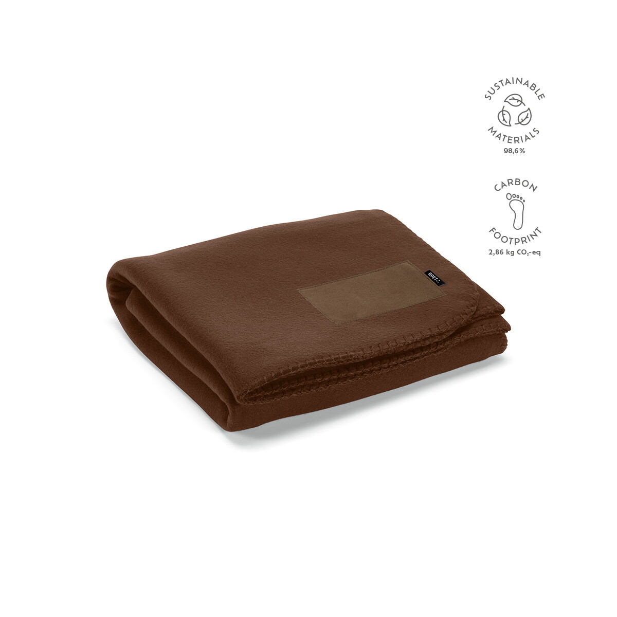 Koce z logo – koc pollock rpet 180 gsm – ciemnobrązowy ABL006_121-kpi Koc Pollock rPET 180 gsm - Ciemnobrązowy ABL006_121-kpi