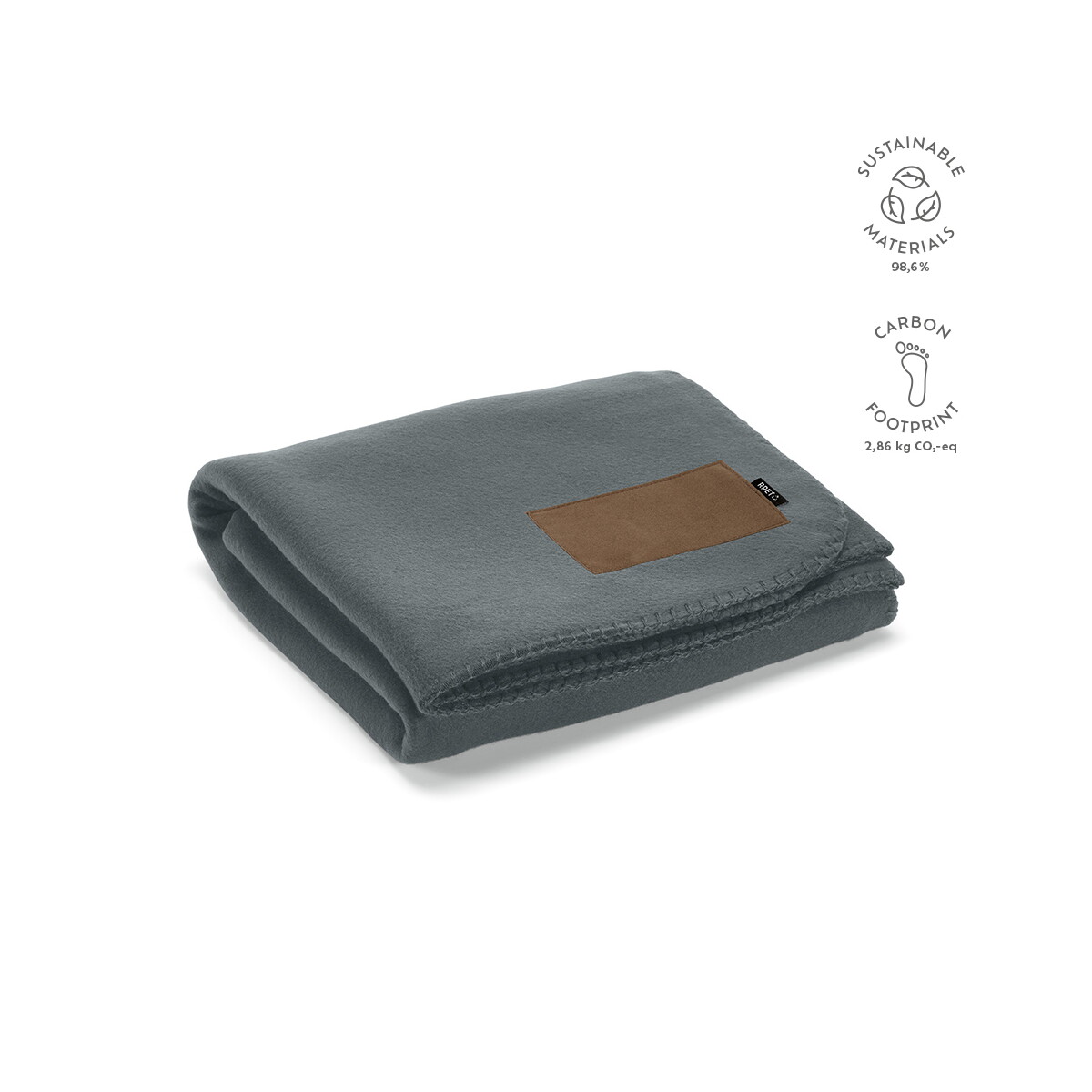 Koce z logo – koc pollock rpet 180 gsm – ciemnoszary ABL006_133-kpi Koc Pollock rPET 180 gsm - Ciemnoszary ABL006_133-kpi