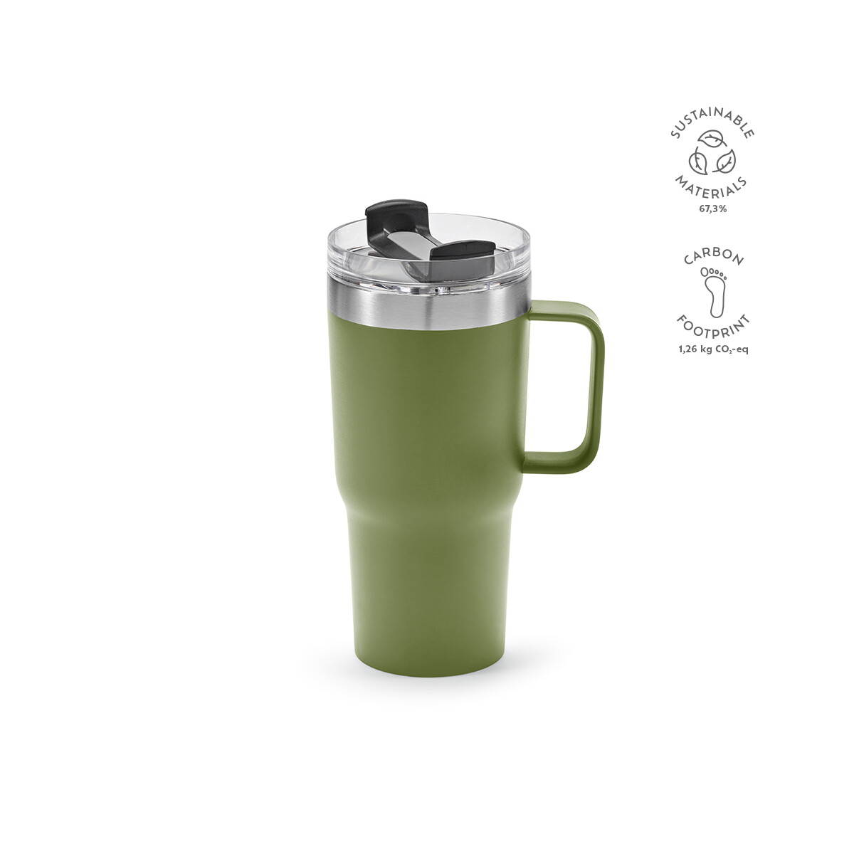 Kubki z logo – kubek neman z recyklingowanej stali nierdzewnej 580 ml – ciemnozielony AMG019_149-kpi Kubek Neman z recyklingowanej stali nierdzewnej 580 ml - Ciemnozielony AMG019_149-kpi