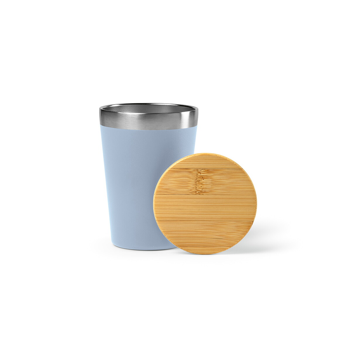 Kubki z logo – kubek podróżny don ze stali nierdzewnej z recyklingu 390 ml – baby blue ACP007_194-B Kubek podróżny Don ze stali nierdzewnej z recyklingu 390 ml - Baby blue ACP007_194-B
