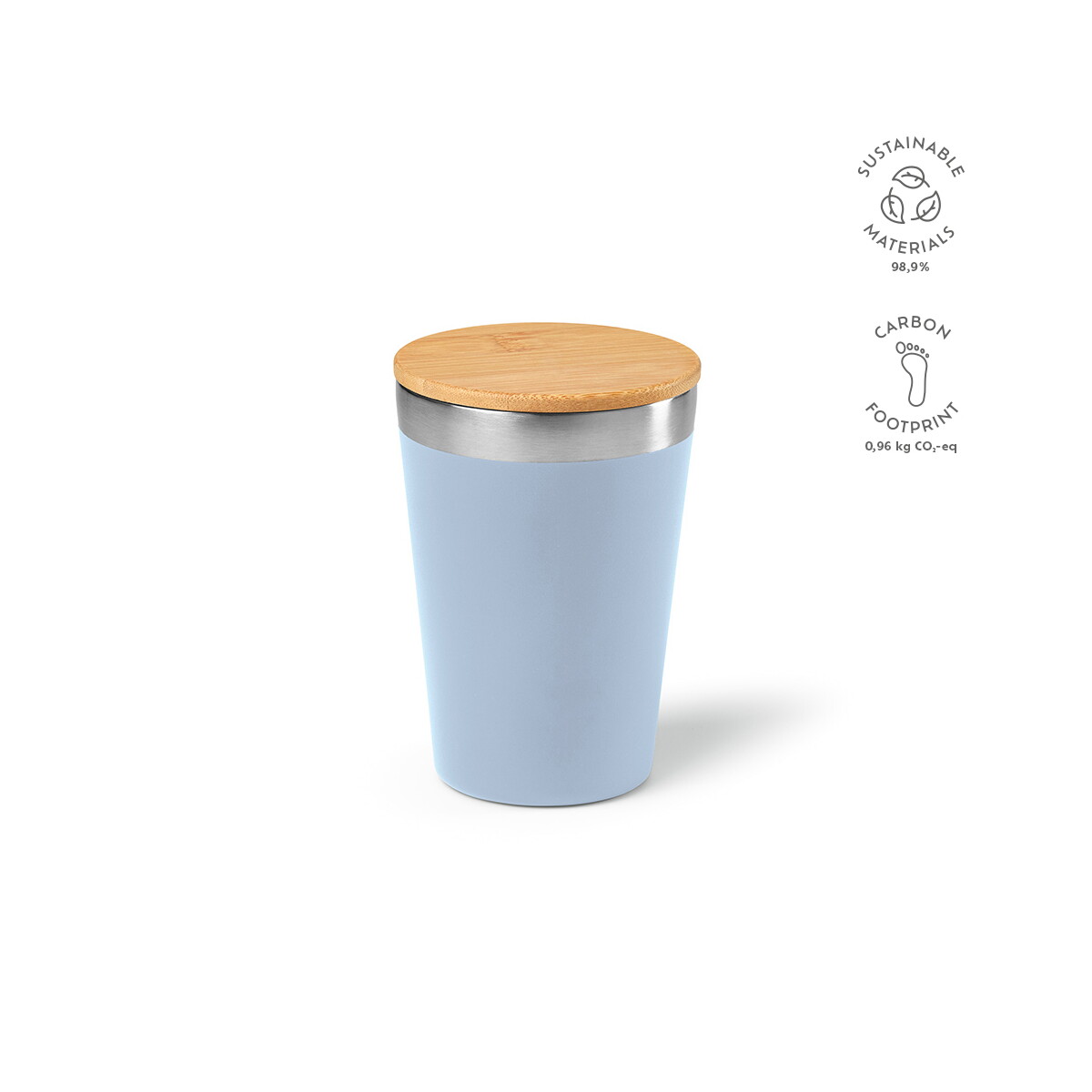 Kubki z logo – kubek podróżny don ze stali nierdzewnej z recyklingu 390 ml – baby blue ACP007_194-kpi Kubek podróżny Don ze stali nierdzewnej z recyklingu 390 ml - Baby blue ACP007_194-kpi