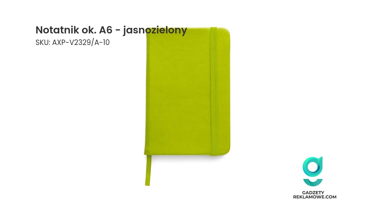 Notatnik ok. A6 - jasnozielony Notatnik około A6 w kolorze jasnozielonym