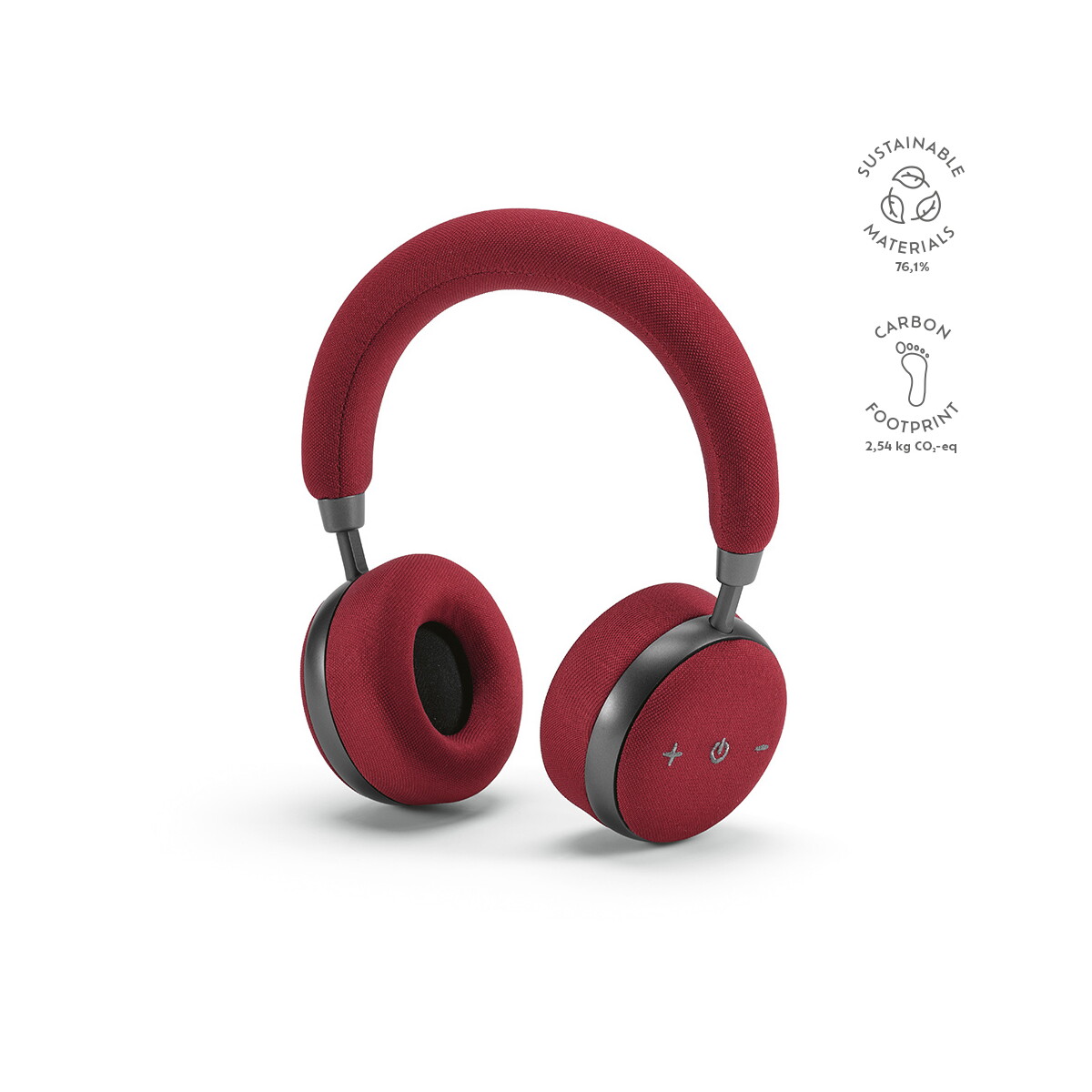 Słuchawki z logo – słuchawki bell z recyklingu abs 500 mah – burgundowe AHD009_115-kpi Słuchawki Bell z recyklingu ABS 500 mAh - burgundowe AHD009_115-kpi