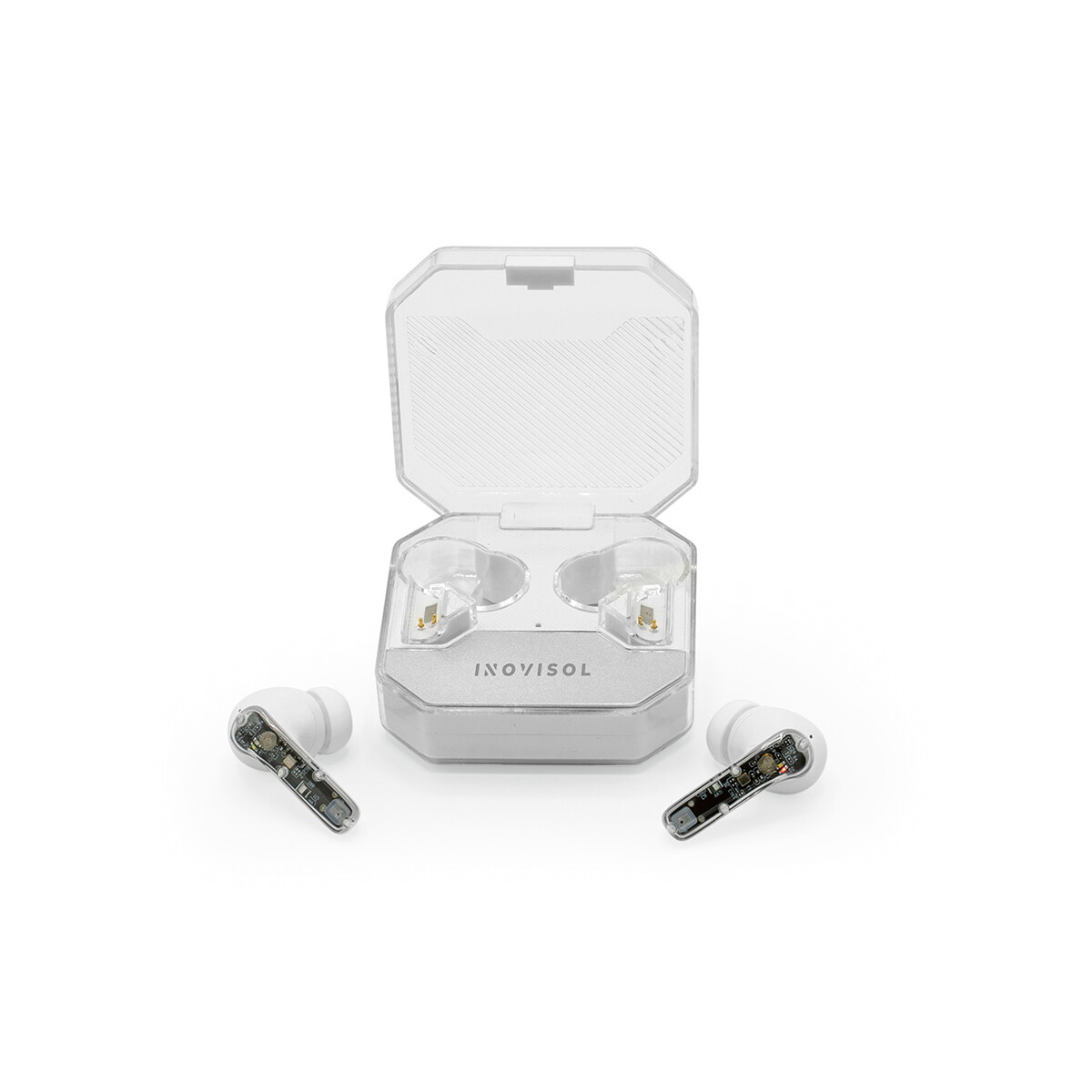 Słuchawki z logo – słuchawki douszne ghostbuds z recyklingu abs 400 mah – białe AER003_106-logo Słuchawki douszne Ghostbuds z recyklingu ABS 400 mAh - Białe AER003_106-logo