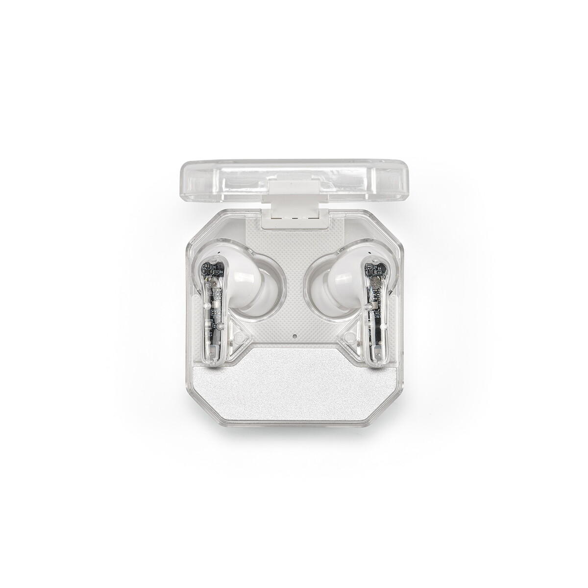 Słuchawki z logo – słuchawki douszne ghostbuds z recyklingu abs 400 mah – białe AER003_106-top-A Słuchawki douszne Ghostbuds z recyklingu ABS 400 mAh - Białe AER003_106-top-A