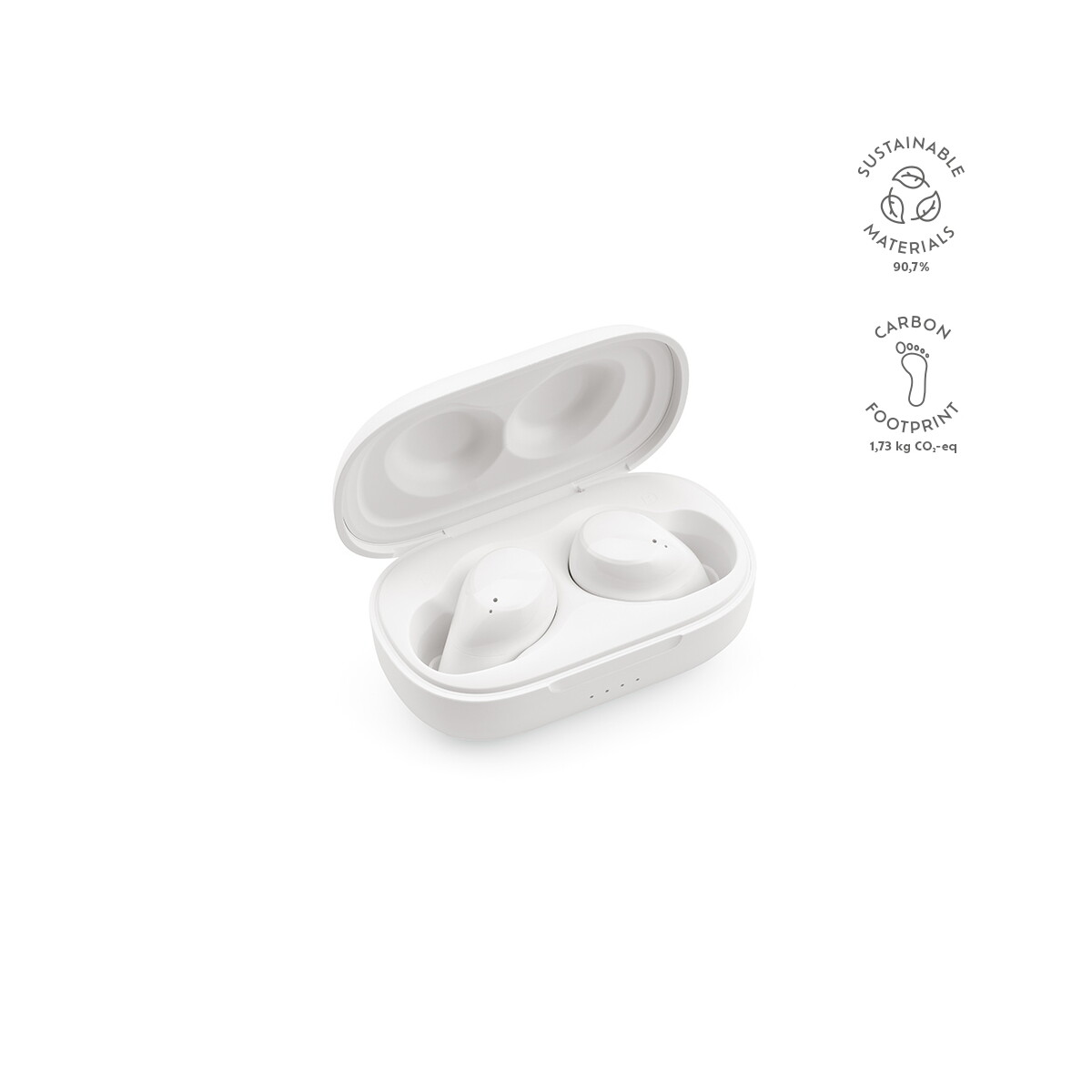 Słuchawki z logo – słuchawki douszne pasteur z recyklingu abs 400 mah – białe AER007_106-kpi Słuchawki douszne Pasteur z recyklingu ABS 400 mAh - Białe AER007_106-kpi