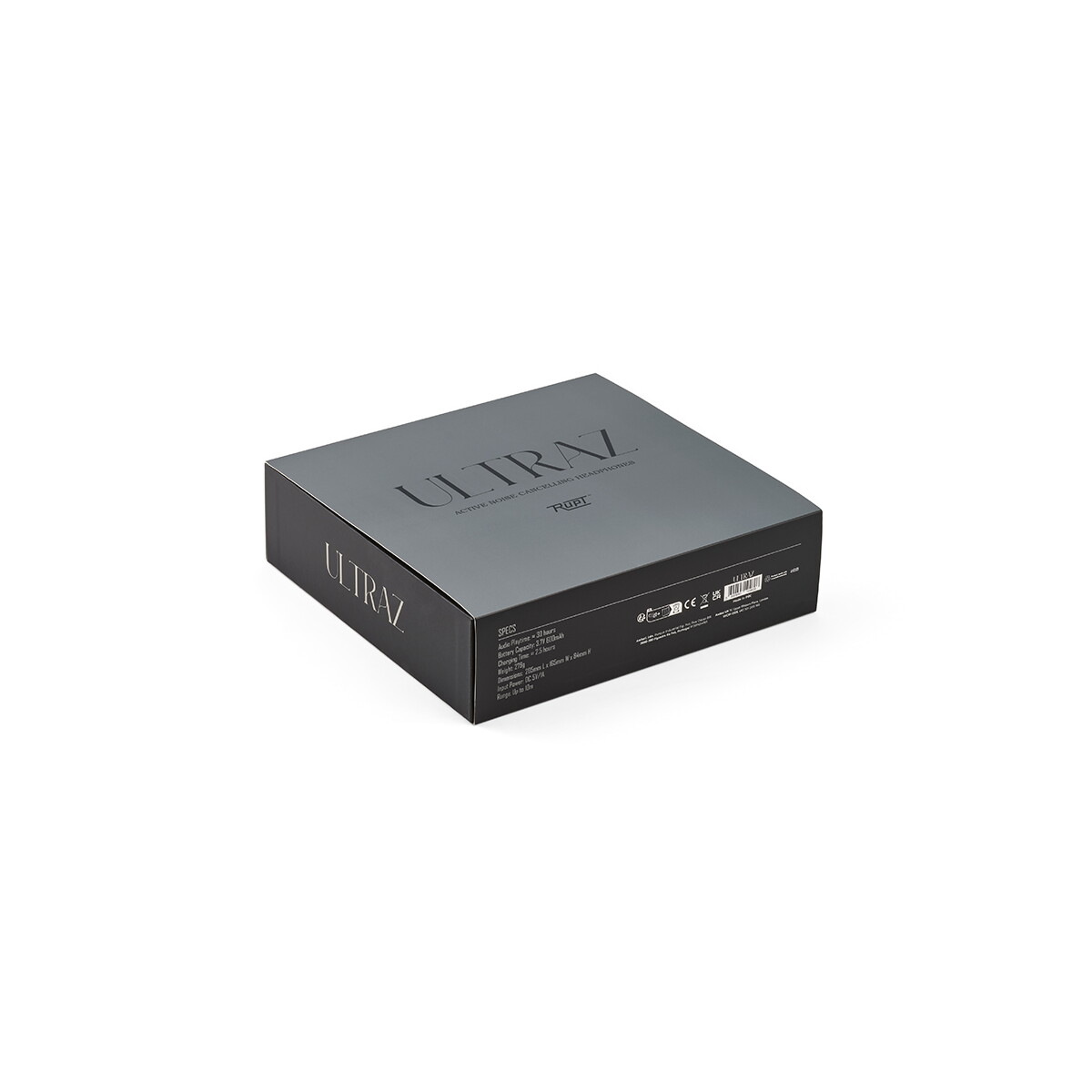Słuchawki z logo – słuchawki ultraz z rabs 600 mah – ciemnoszare AHD001_133-box Słuchawki Ultraz z rABS 600 mAh - Ciemnoszare AHD001_133-box