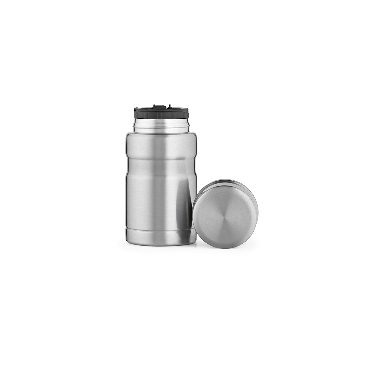 Termosy z logo – flakon na zywnosc dali 800 ze stali nierdzewnej z recyklingu 810 ml – srebrny AFF001_107-front Flakon na zywnosc Dali 800 ze stali nierdzewnej z recyklingu 810 ml - Srebrny AFF001_107-front