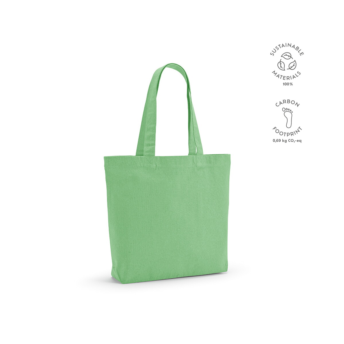 Torby na zakupy z logo – kilimandzaro torba na zakupy z recyklingowanej bawełny 180 gsm – jasnozielona ASB004_119-kpi Kilimandzaro Torba na zakupy z recyklingowanej bawełny 180 gsm - jasnozielona ASB004_119-kpi