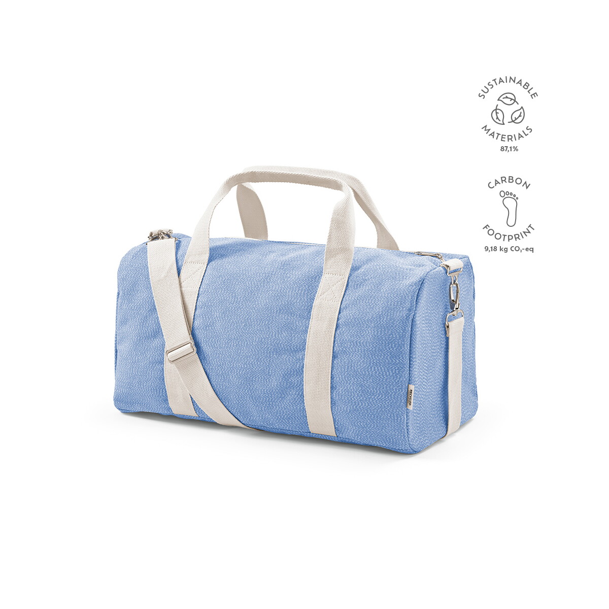 Torby sportowe z logo – seul torba sportowa z recyklingowanej bawełny 30l – pastelowa niebieska AGB004_164-kpi Seul Torba sportowa z recyklingowanej bawełny 30L - Pastelowa niebieska AGB004_164-kpi