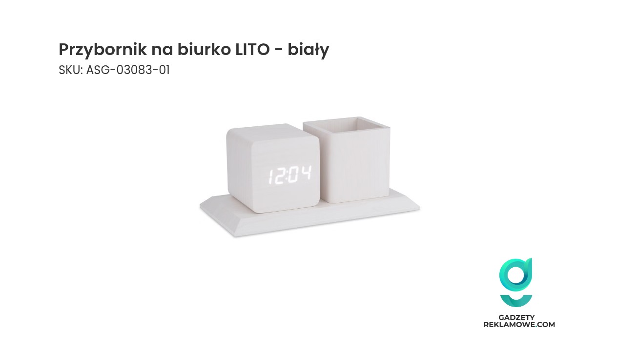 Przybornik na biurko LITO - biały Przybornik na biurko LITO w kolorze białym