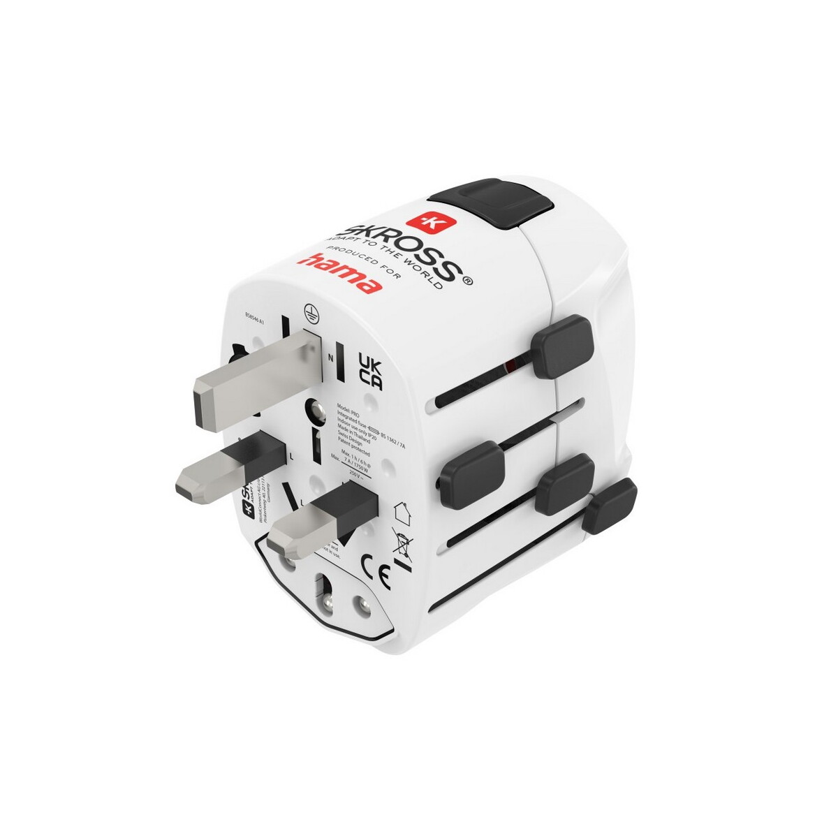 Adaptery podróżne z logo – adapter podróżny skross for hama pro – biały VH050-02_AAA03 Adapter podróżny Skross for Hama Pro - biały VH050-02_AAA03