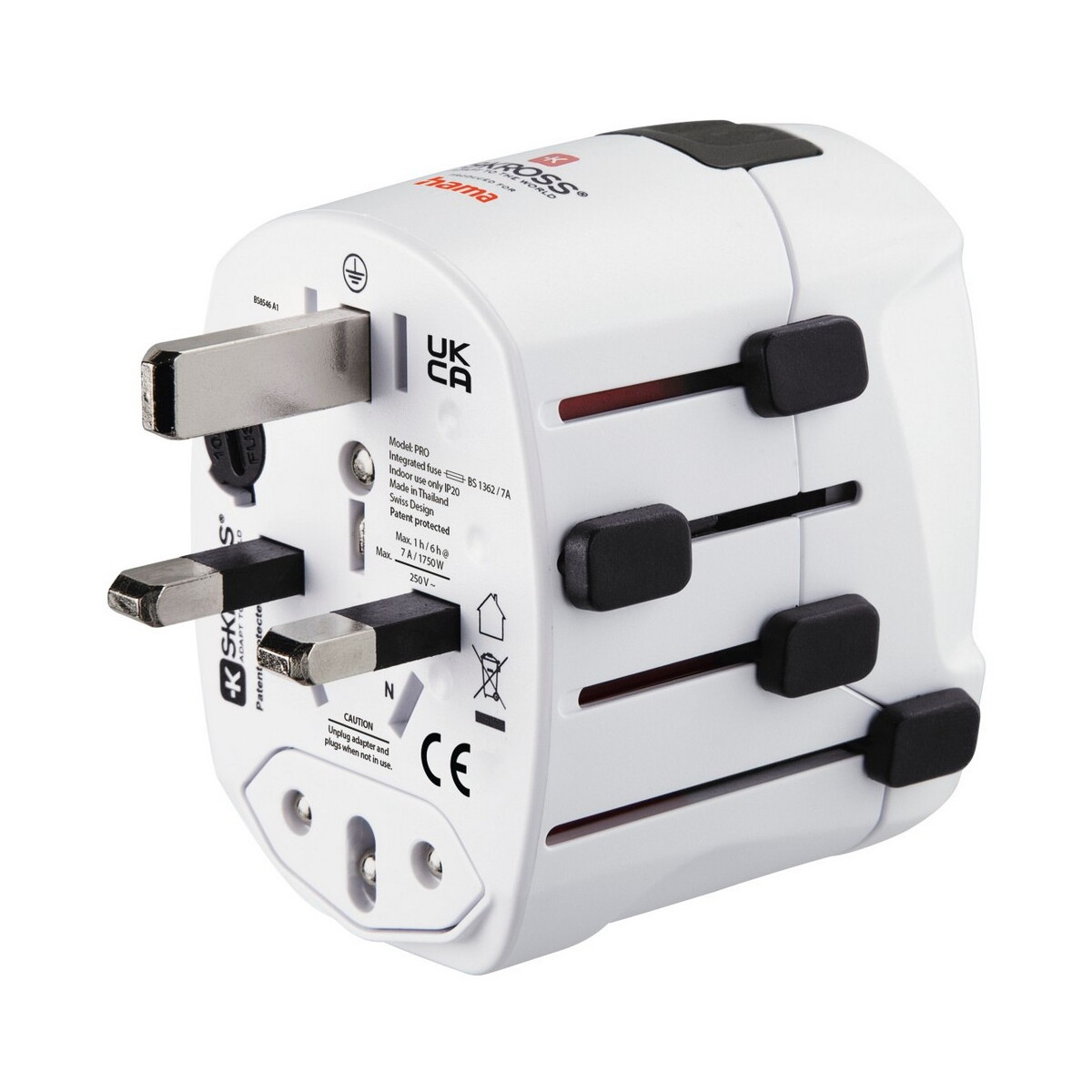 Adaptery podróżne z logo – adapter podróżny skross for hama pro – biały VH050-02_AAA04 Adapter podróżny Skross for Hama Pro - biały VH050-02_AAA04