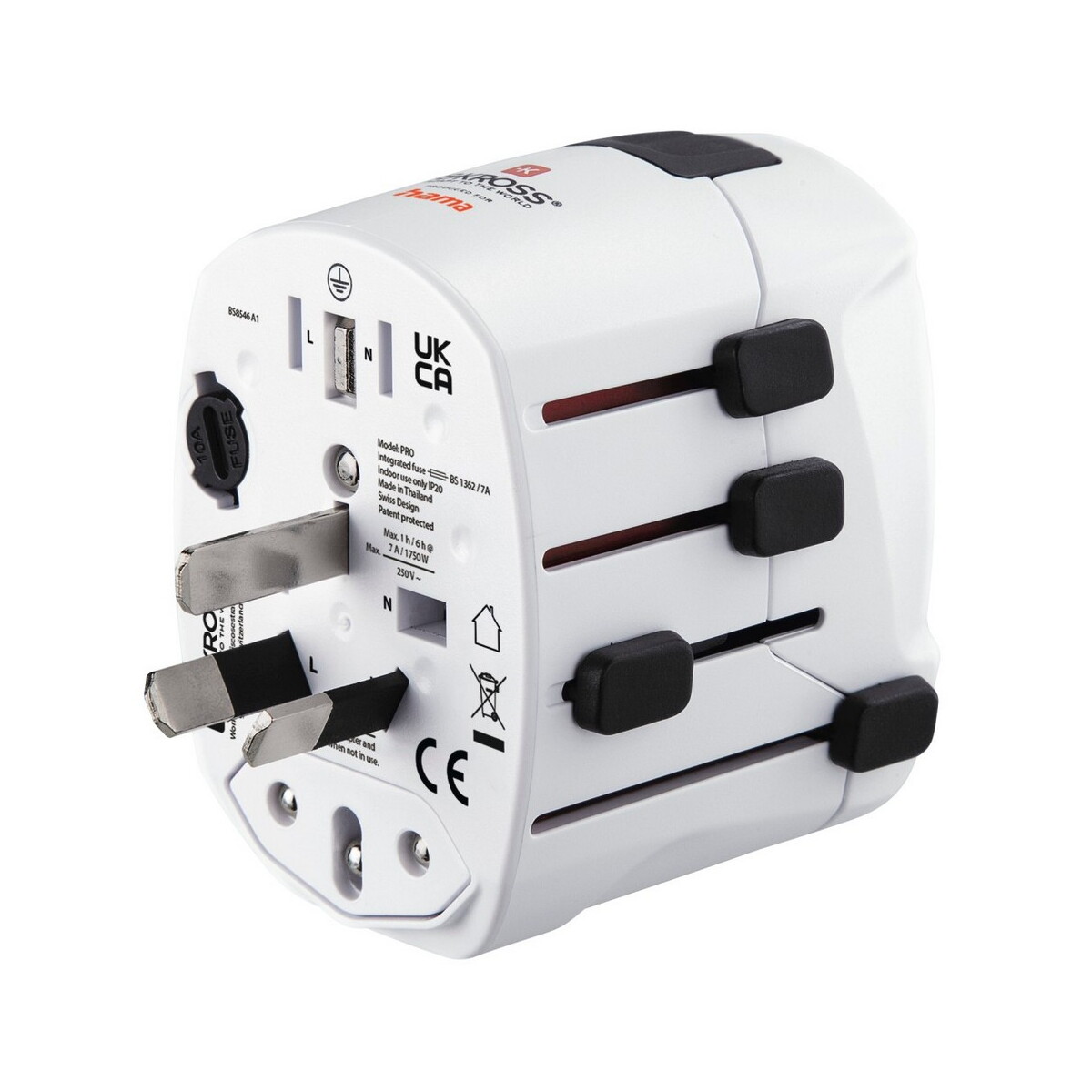 Adaptery podróżne z logo – adapter podróżny skross for hama pro – biały VH050-02_AAA06 Adapter podróżny Skross for Hama Pro - biały VH050-02_AAA06