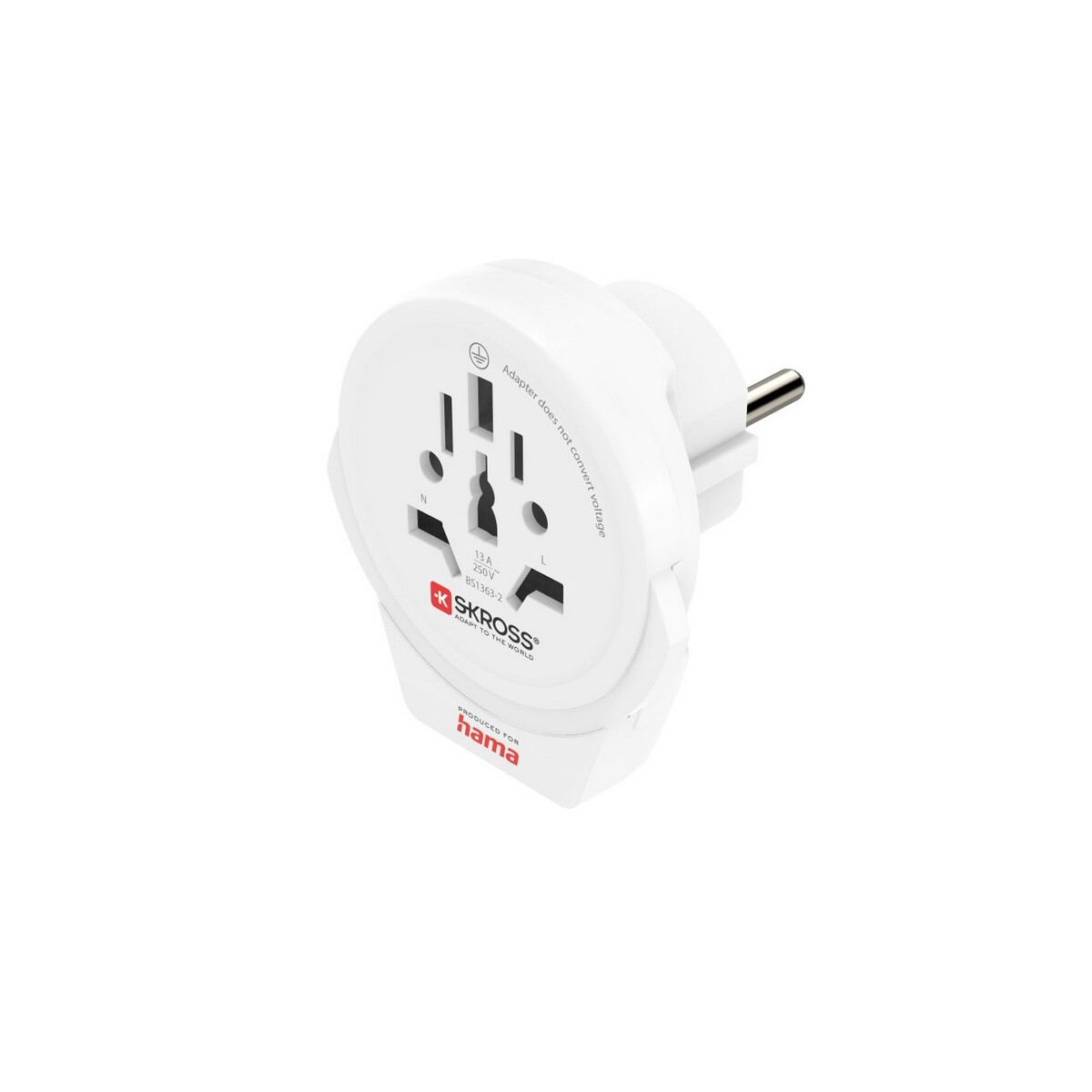 Adaptery podróżne z logo – adapter podróżny skross for hama usb – biały VH049-02_AAA01 Adapter podróżny Skross for Hama USB - biały VH049-02_AAA01