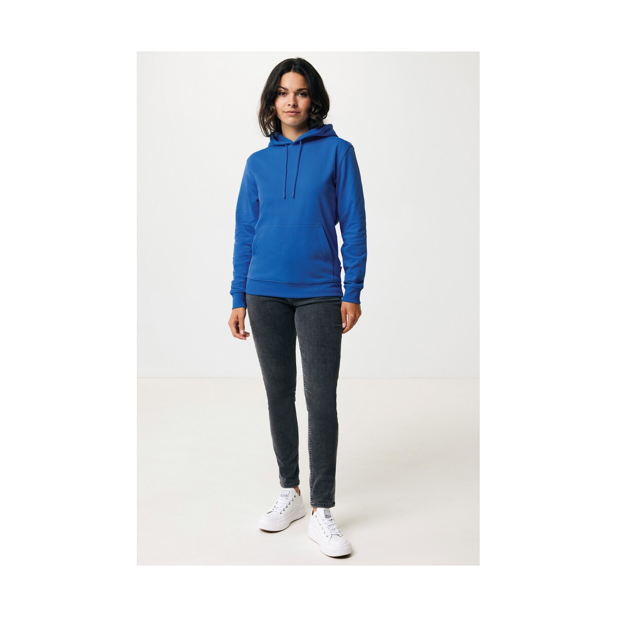 Bluzy z logo – bluza z kapturem z bawełny z recyklingu iqoniq jasper – niebieska T9400.025__F_250 Bluza z kapturem z bawełny z recyklingu Iqoniq Jasper - niebieska T9400.025__F_250
