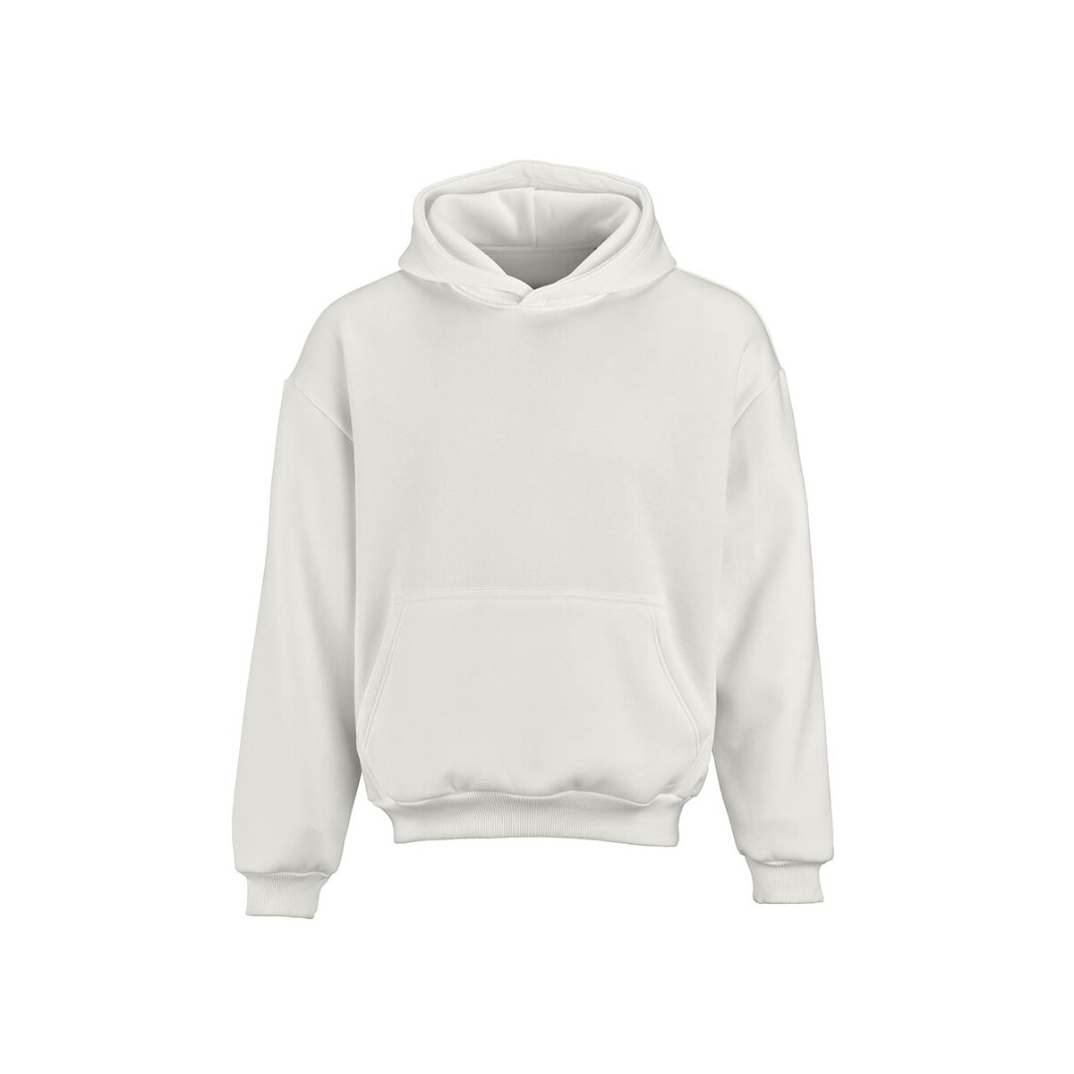 Ericeira Oversized hooded sweatshirt. Org. cotton, rCotton and rPET. Made in PT - Pastel white ASW010_116-front