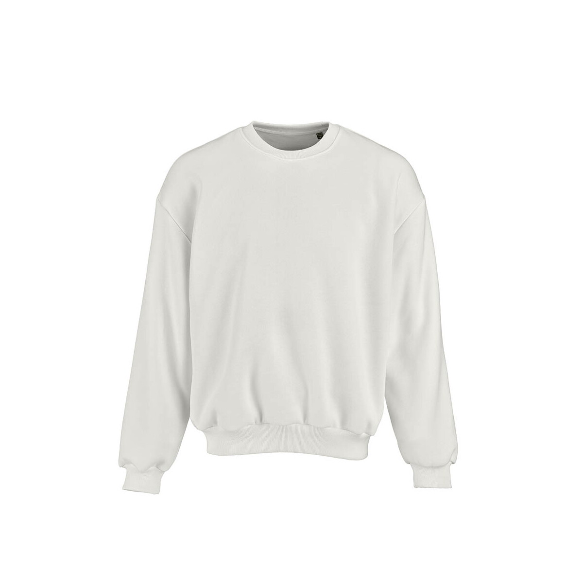 Whitehaven oversized sweatshirt. Org. cotton, rCotton and rPET. Made in PT - Pastel white ASW009_116-front