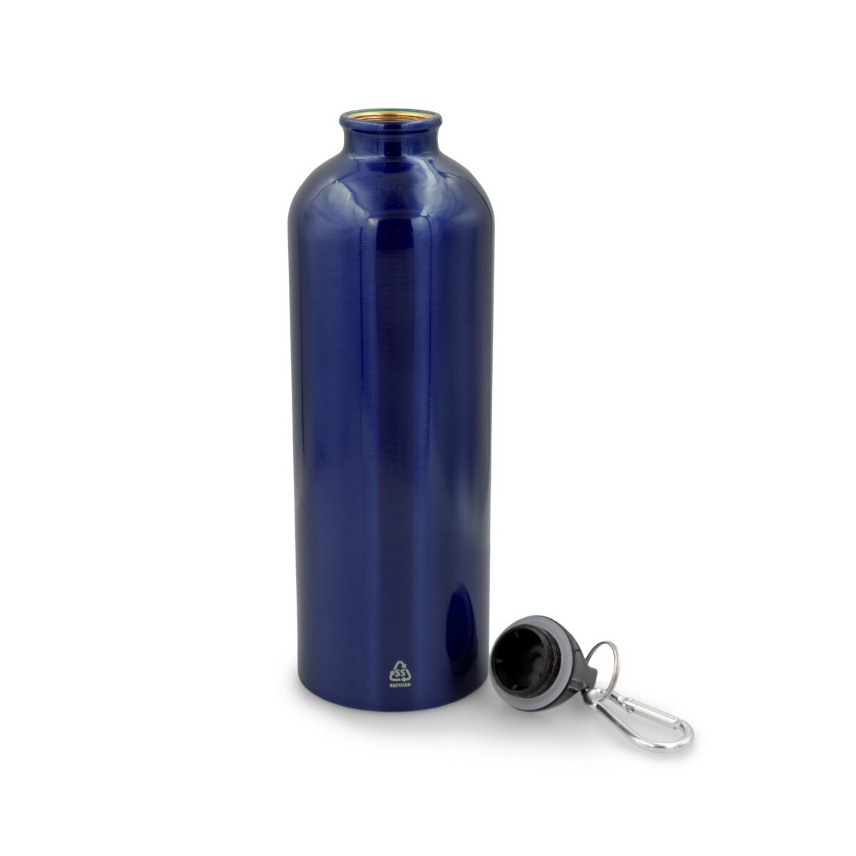 Butelki z logo – butelka sportowa 750 ml z karabińczykiem | laveriano – granatowa VA918-04_AAA02 Butelka sportowa 750 ml z karabińczykiem | Laveriano - granatowa VA918-04_AAA02