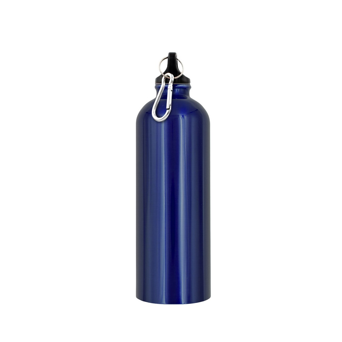 Butelki z logo – butelka sportowa 750 ml z karabińczykiem | laveriano – granatowa VA918-04_ISD01 Butelka sportowa 750 ml z karabińczykiem | Laveriano - granatowa VA918-04_ISD01