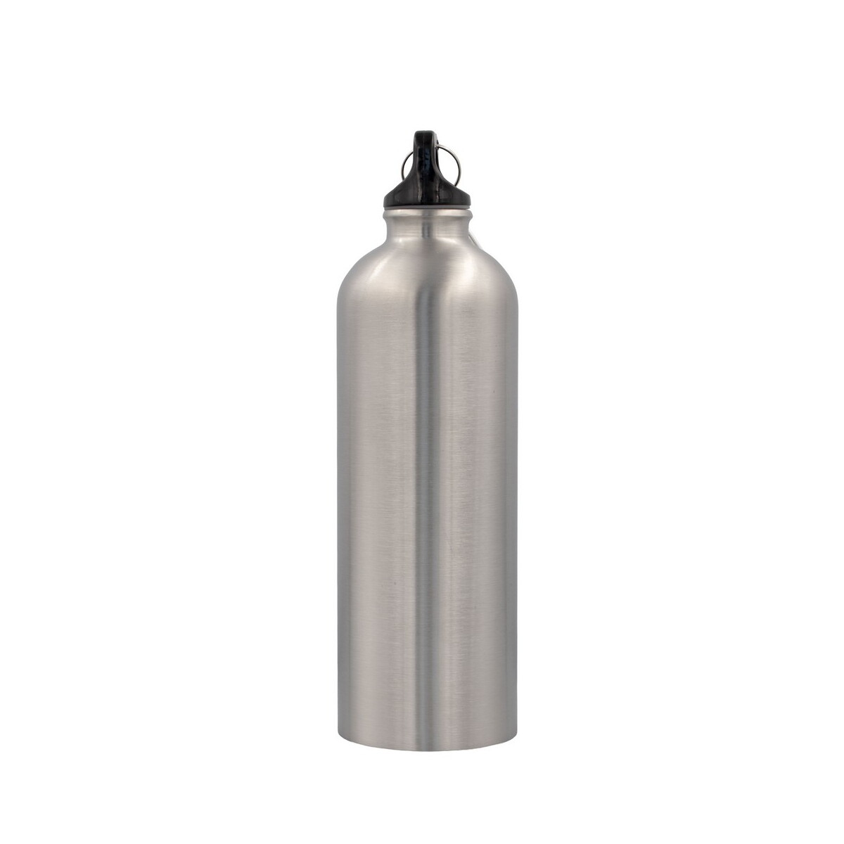 Butelki z logo – butelka sportowa 750 ml z karabińczykiem | laveriano – srebrna VA918-32_ISD02 Butelka sportowa 750 ml z karabińczykiem | Laveriano - srebrna VA918-32_ISD02