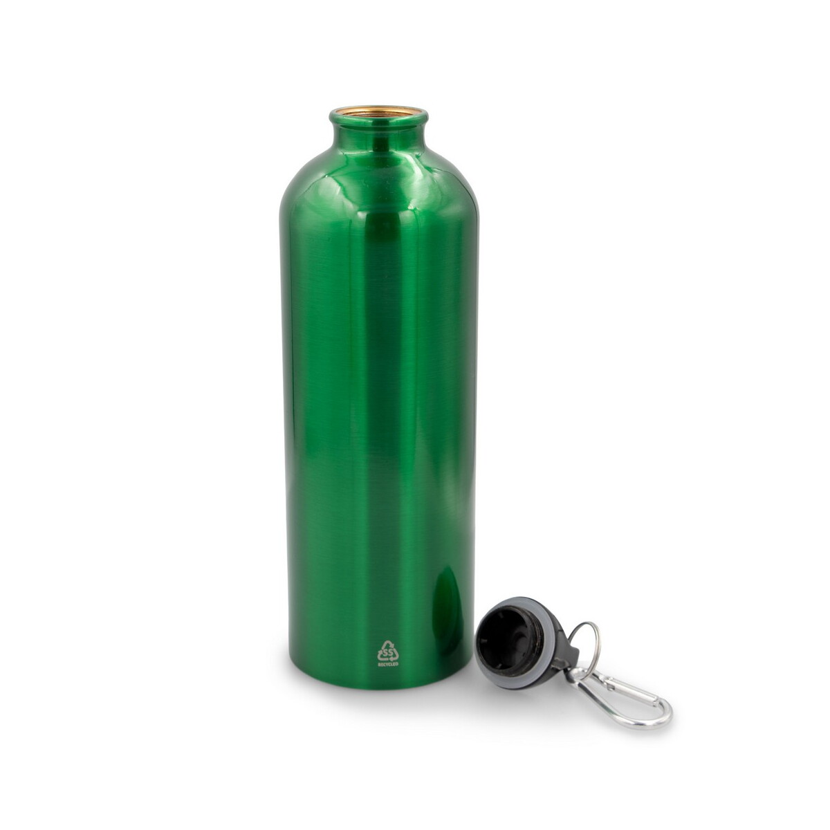 Butelki z logo – butelka sportowa 750 ml z karabińczykiem | laveriano – zielona VA918-06_AAA02 Butelka sportowa 750 ml z karabińczykiem | Laveriano - zielona VA918-06_AAA02