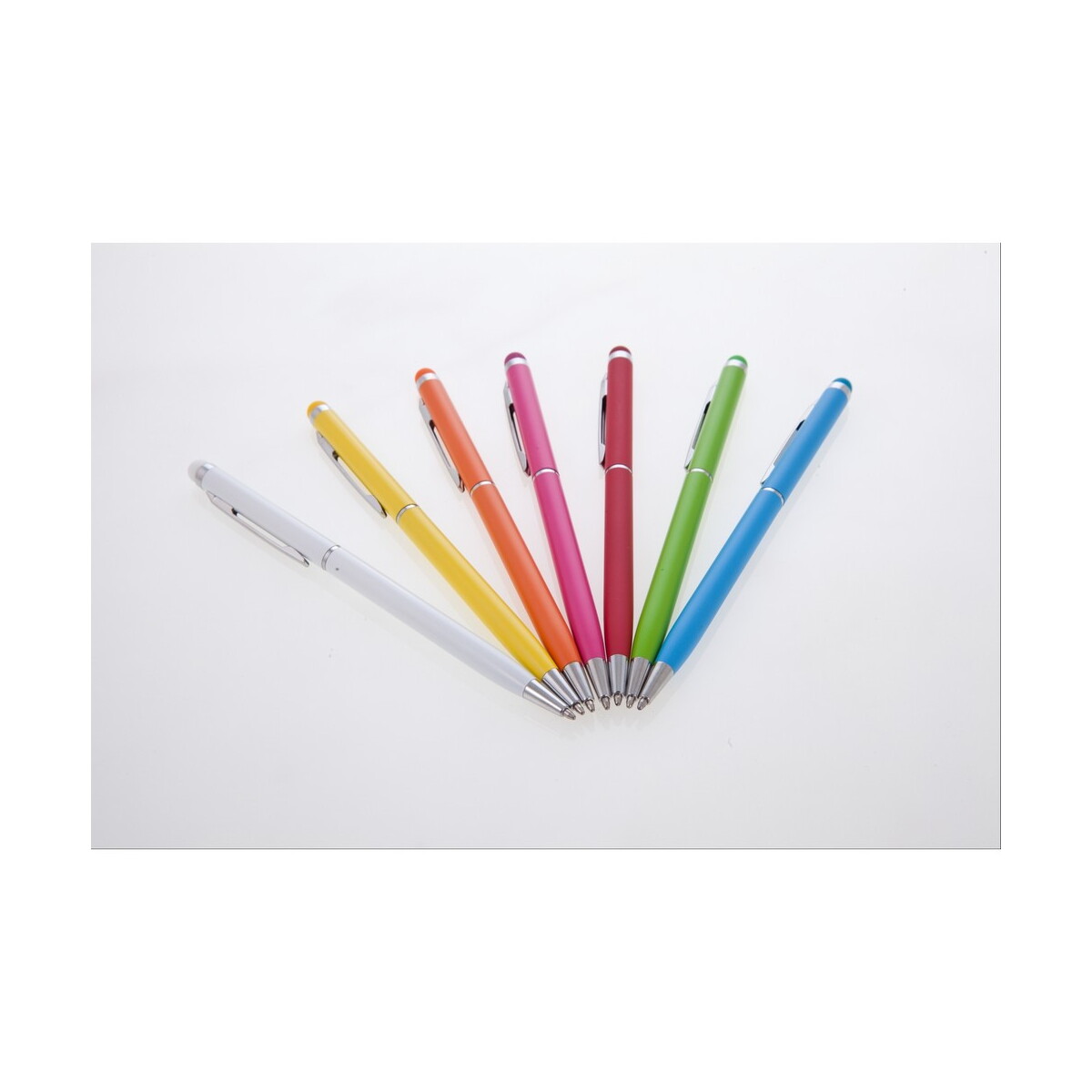 Długopisy metalowe z logo – długopis, touch pen | dennis – zielony V1637_1 Długopis, touch pen | Dennis - zielony V1637_1