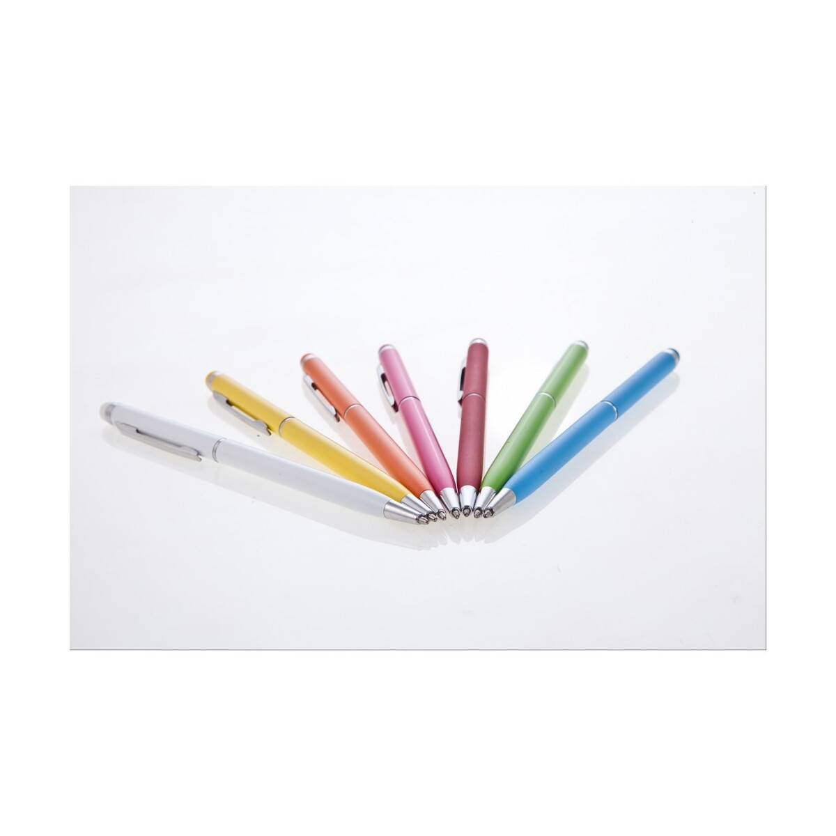 Długopisy metalowe z logo – długopis, touch pen | dennis – zielony V1637_2 Długopis, touch pen | Dennis - zielony V1637_2