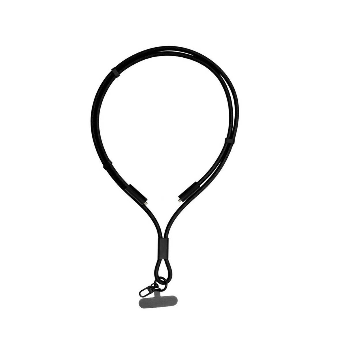 Kable USB z logo – smycz do telefonu z kablem do transmisji danych i ładowania | bassam – czarna VA059-03_AAA01 Smycz do telefonu z kablem do transmisji danych i ładowania | Bassam - czarna VA059-03_AAA01
