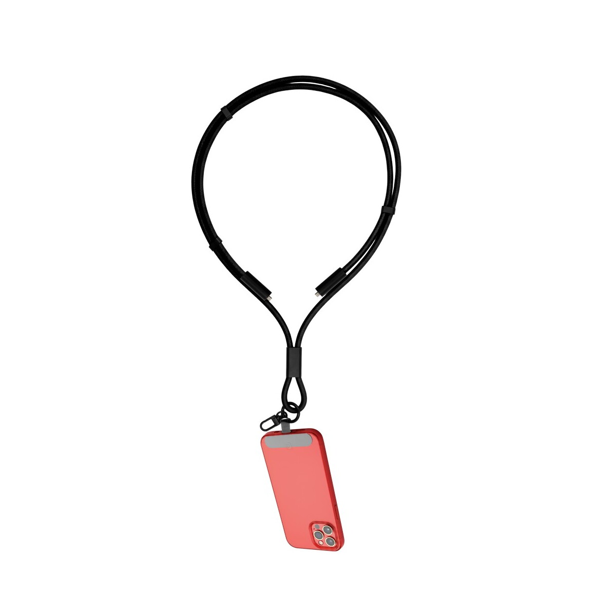 Kable USB z logo – smycz do telefonu z kablem do transmisji danych i ładowania | bassam – czarna VA059-03_AAA04 Smycz do telefonu z kablem do transmisji danych i ładowania | Bassam - czarna VA059-03_AAA04