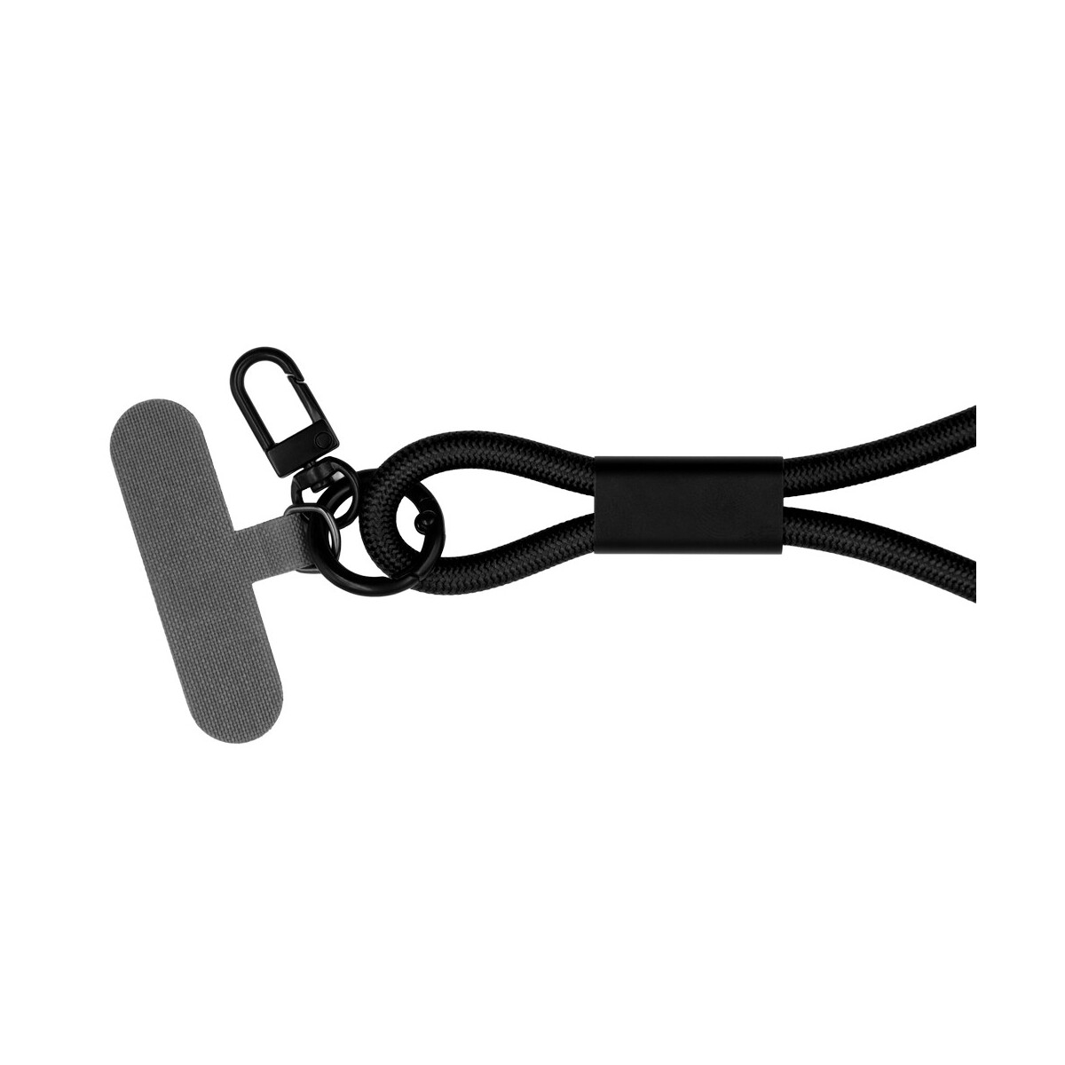 Kable USB z logo – smycz do telefonu z kablem do transmisji danych i ładowania | bassam – czarna VA059-03_IDE001 Smycz do telefonu z kablem do transmisji danych i ładowania | Bassam - czarna VA059-03_IDE001