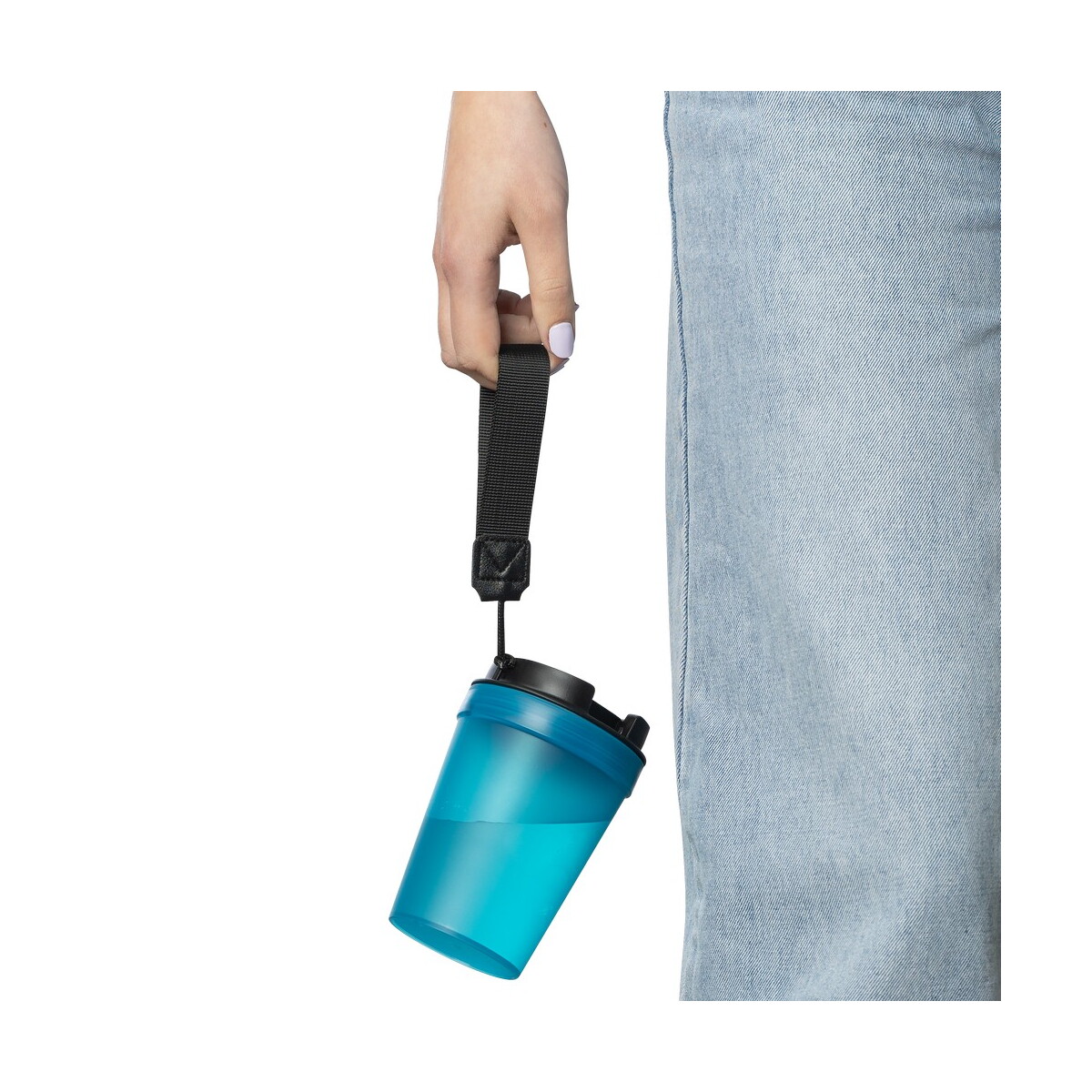 Kubki termiczne z logo – kubek podróżny 350 ml – błękitny VB287-23_AAA08 Kubek podróżny 350 ml - błękitny VB287-23_AAA08