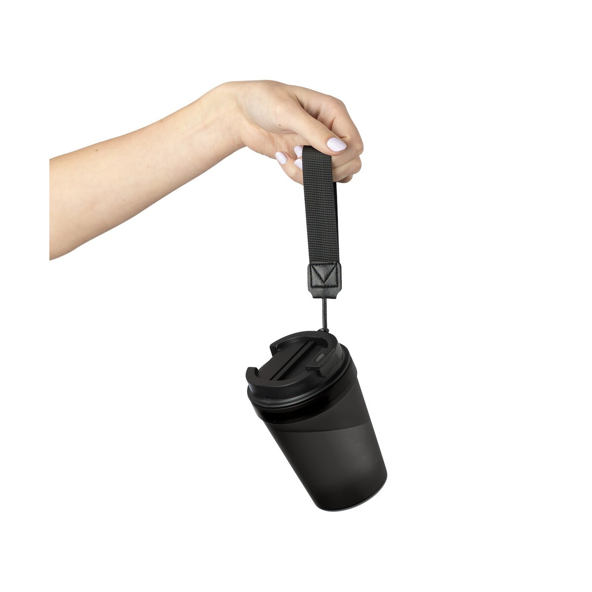 Kubki termiczne z logo – kubek podróżny 350 ml – czarny VB287-03_AAA08 Kubek podróżny 350 ml - czarny VB287-03_AAA08