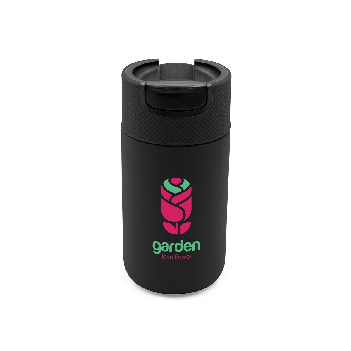 Kubki termiczne z logo – kubek termiczny 400 ml air gifts | raylee – czarny V1167-03_ILG01 Kubek termiczny 400 ml Air Gifts | Raylee - czarny V1167-03_ILG01