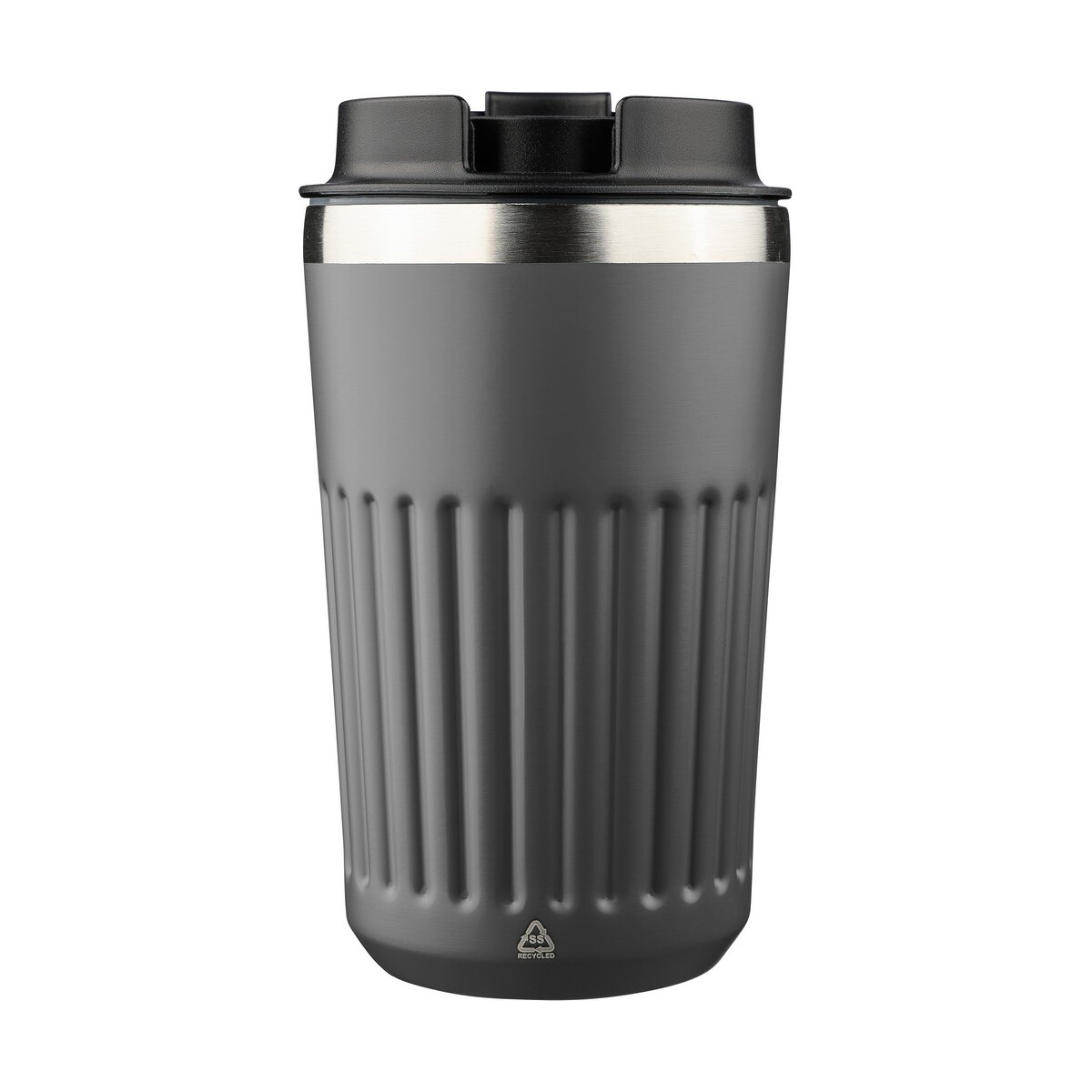 Kubki termiczne z logo – kubek termiczny 400 ml – szary VB184-19_IBK01 Kubek termiczny 400 ml - szary VB184-19_IBK01