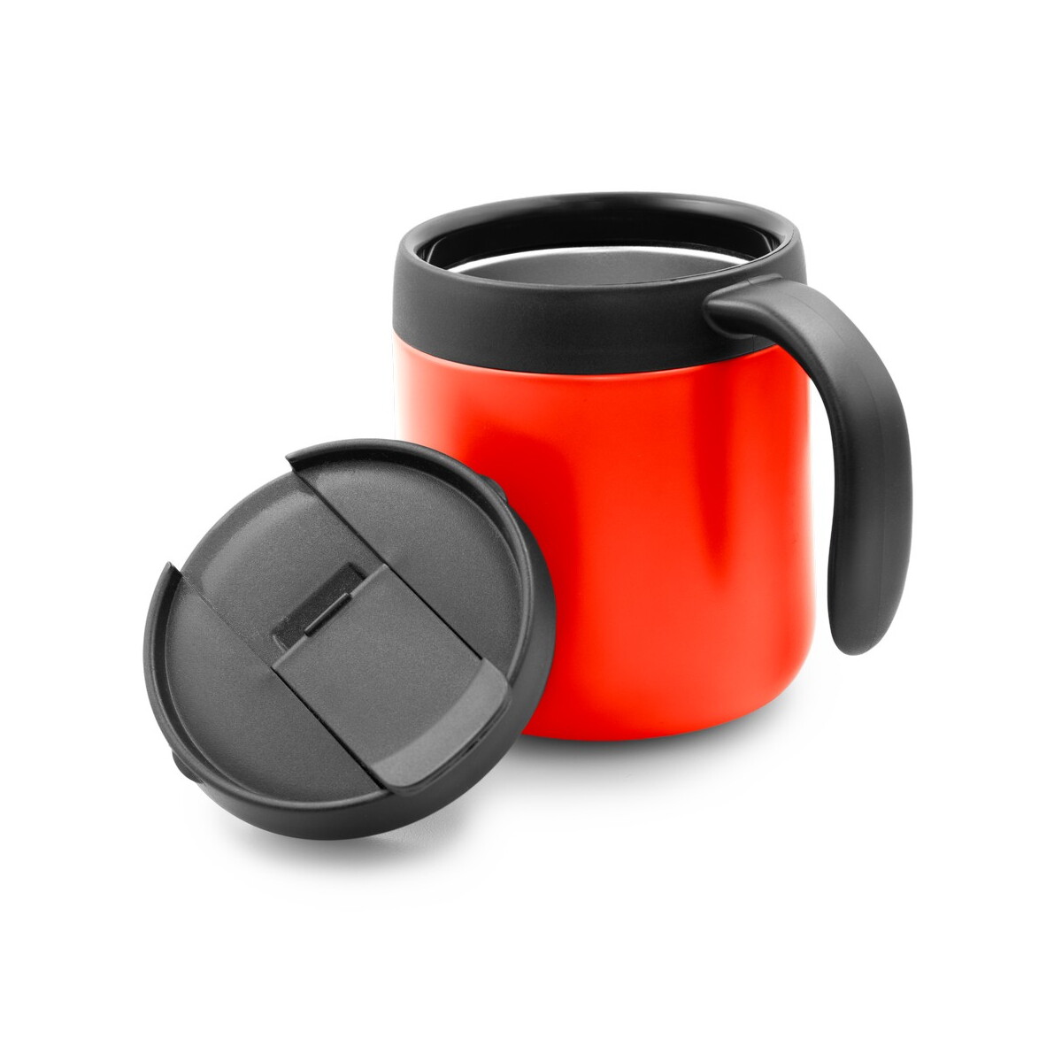 Kubki termiczne z logo – kubek termiczny 400 ml z rączką | wyatt – czerwony V4838-05_AAA02 Kubek termiczny 400 ml z rączką | Wyatt - czerwony V4838-05_AAA02