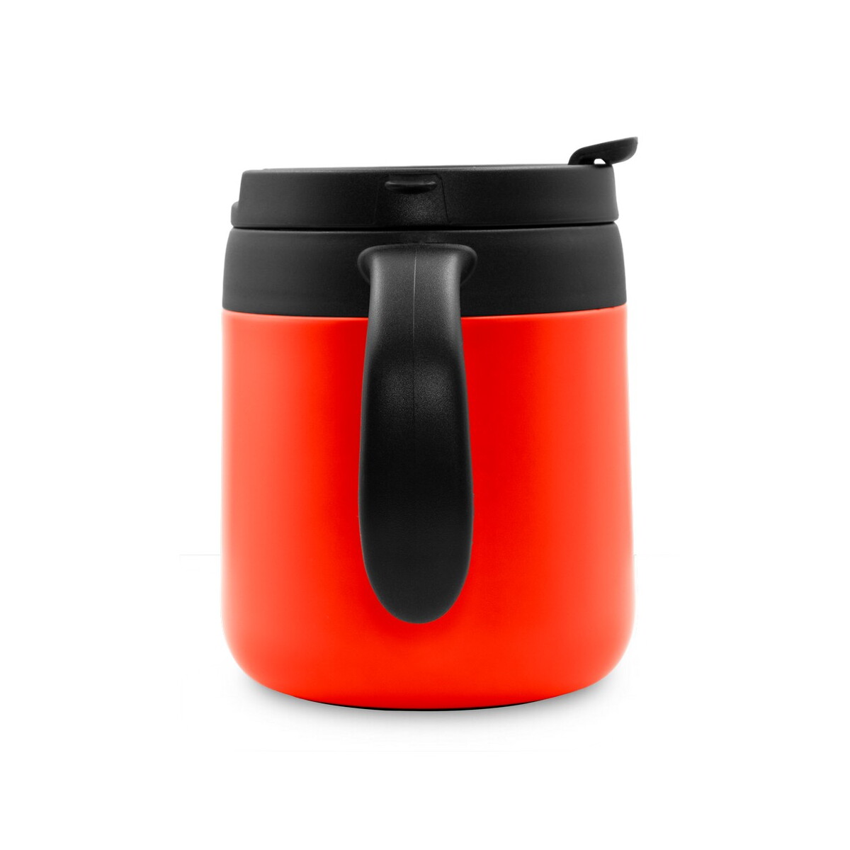 Kubki termiczne z logo – kubek termiczny 400 ml z rączką | wyatt – czerwony V4838-05_ISR01 Kubek termiczny 400 ml z rączką | Wyatt - czerwony V4838-05_ISR01