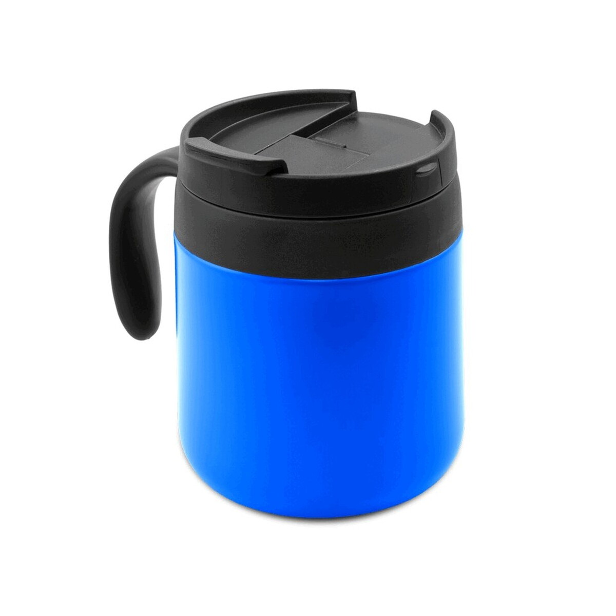 Kubki termiczne z logo – kubek termiczny 400 ml z rączką | wyatt – niebieski V4838-11_AAA01 Kubek termiczny 400 ml z rączką | Wyatt - niebieski V4838-11_AAA01