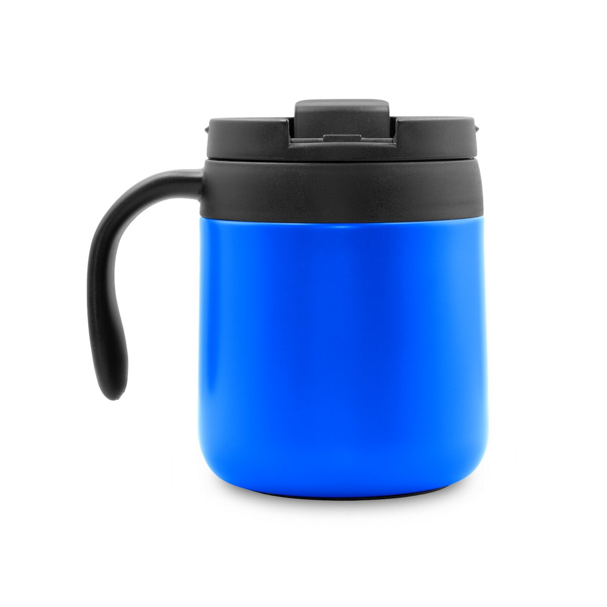 Kubki termiczne z logo – kubek termiczny 400 ml z rączką | wyatt – niebieski V4838-11_IBK01 Kubek termiczny 400 ml z rączką | Wyatt - niebieski V4838-11_IBK01