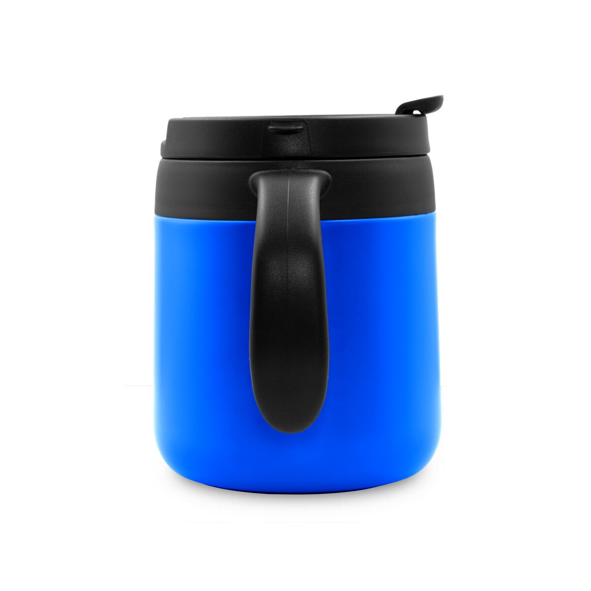 Kubki termiczne z logo – kubek termiczny 400 ml z rączką | wyatt – niebieski V4838-11_ISR01 Kubek termiczny 400 ml z rączką | Wyatt - niebieski V4838-11_ISR01