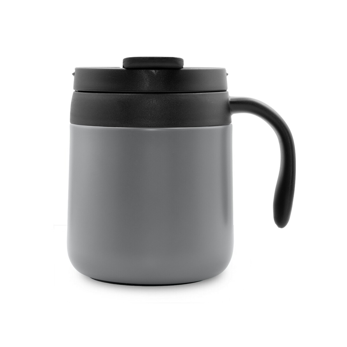 Kubki termiczne z logo – kubek termiczny 400 ml z rączką | wyatt – szary V4838-19_AAB01 Kubek termiczny 400 ml z rączką | Wyatt - szary V4838-19_AAB01
