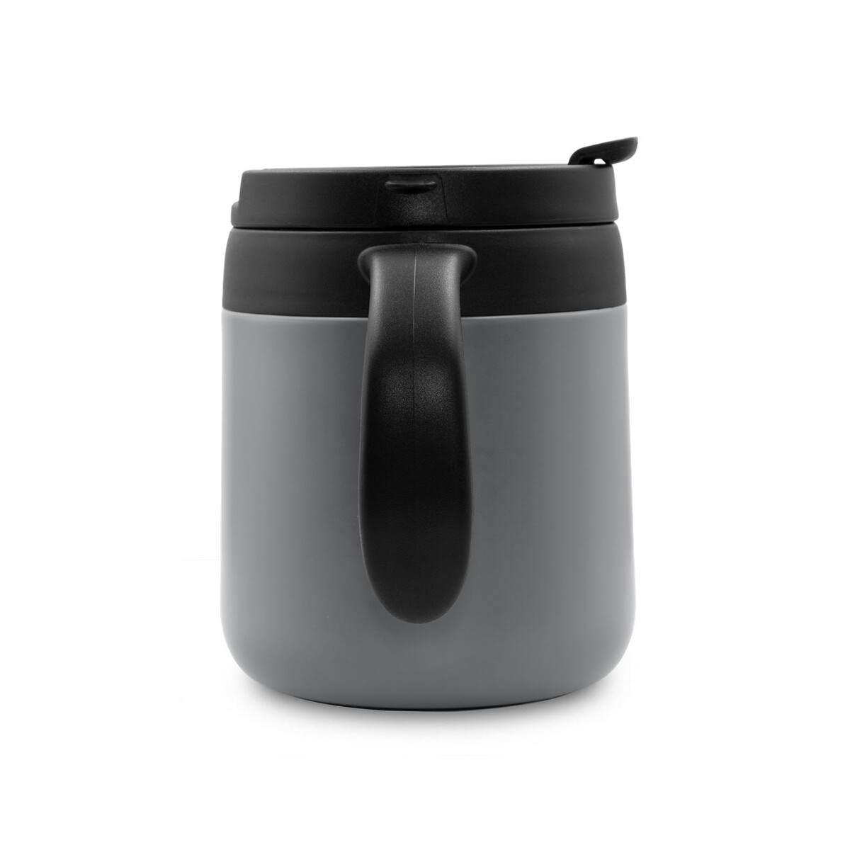 Kubki termiczne z logo – kubek termiczny 400 ml z rączką | wyatt – szary V4838-19_ISR01 Kubek termiczny 400 ml z rączką | Wyatt - szary V4838-19_ISR01