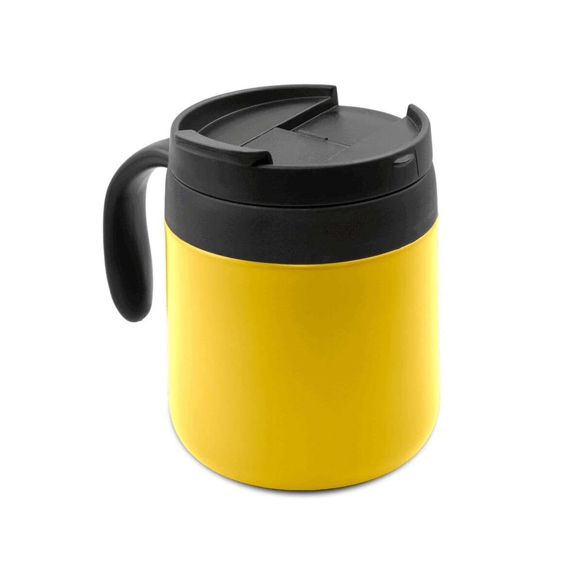 Kubki termiczne z logo – kubek termiczny 400 ml z rączką | wyatt – żółty V4838-08_AAA01 Kubek termiczny 400 ml z rączką | Wyatt - żółty V4838-08_AAA01