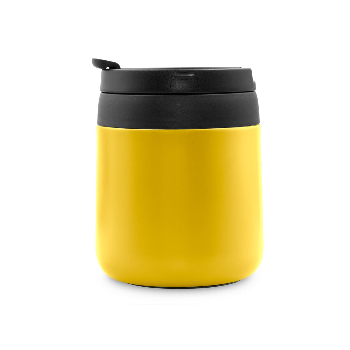 Kubki termiczne z logo – kubek termiczny 400 ml z rączką | wyatt – żółty V4838-08_ISL01 Kubek termiczny 400 ml z rączką | Wyatt - żółty V4838-08_ISL01