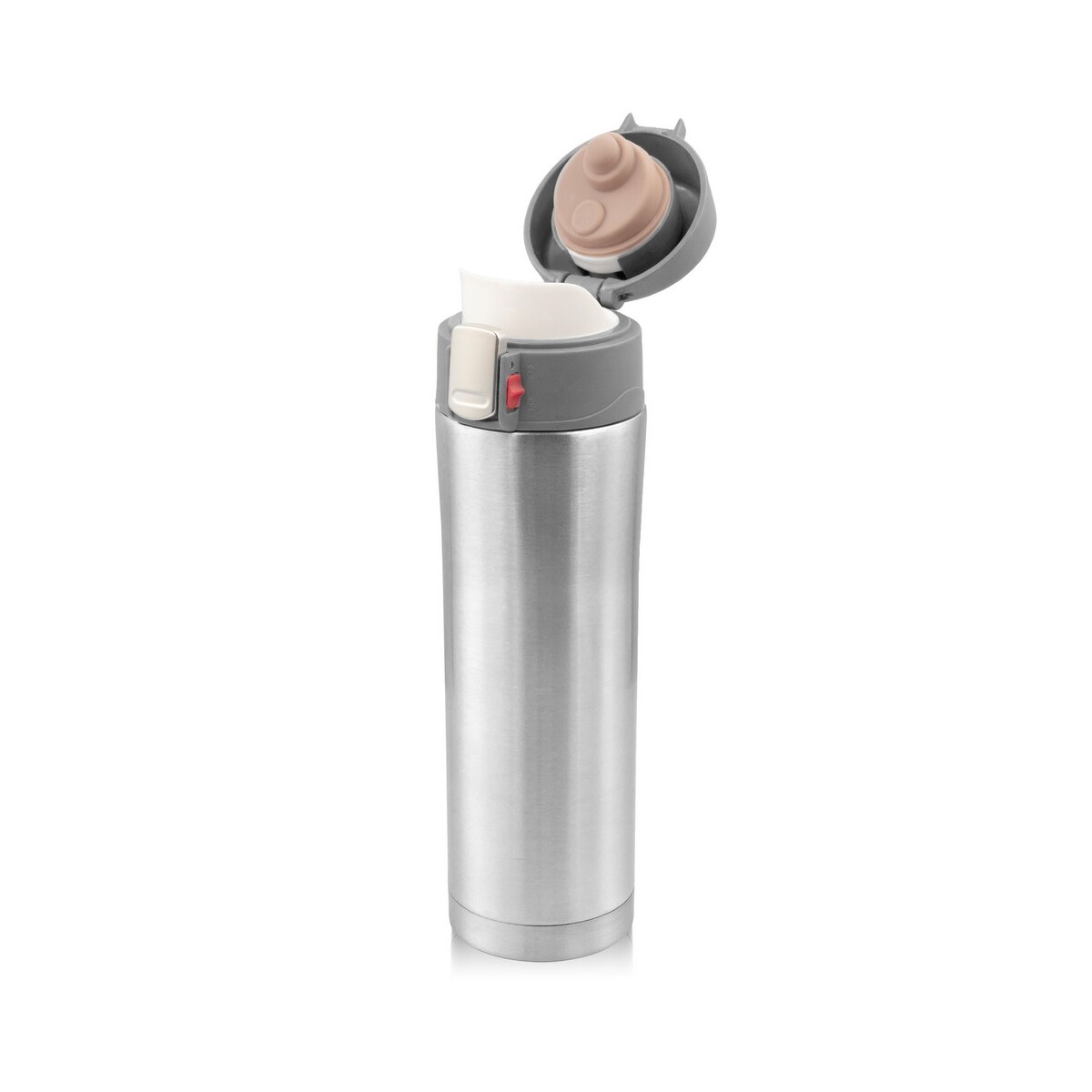 Kubki termiczne z logo – kubek termiczny 450 ml | els – srebrny VA932-32_AAA02 Kubek termiczny 450 ml | Els - srebrny VA932-32_AAA02