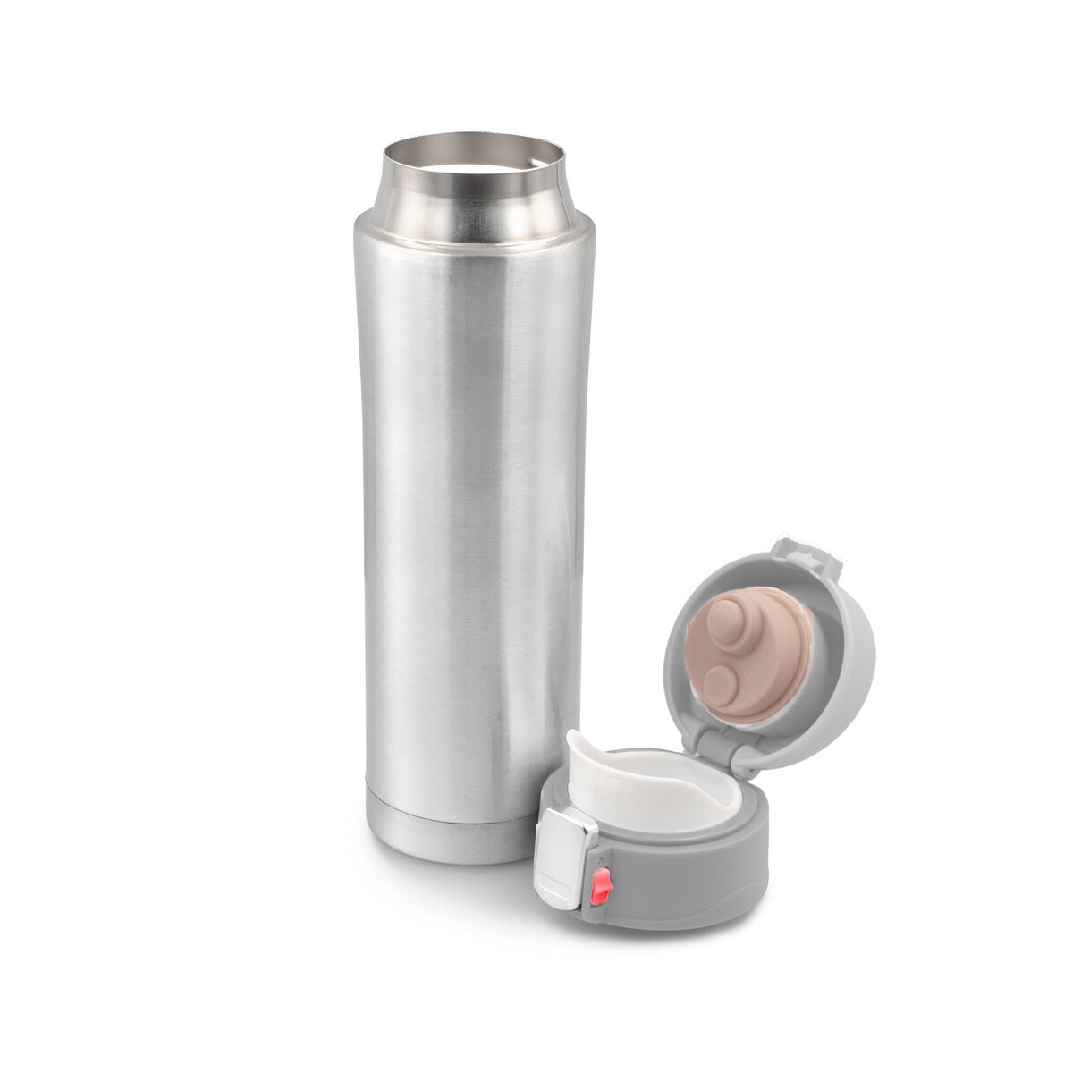 Kubki termiczne z logo – kubek termiczny 450 ml | els – srebrny VA932-32_AAA03 Kubek termiczny 450 ml | Els - srebrny VA932-32_AAA03