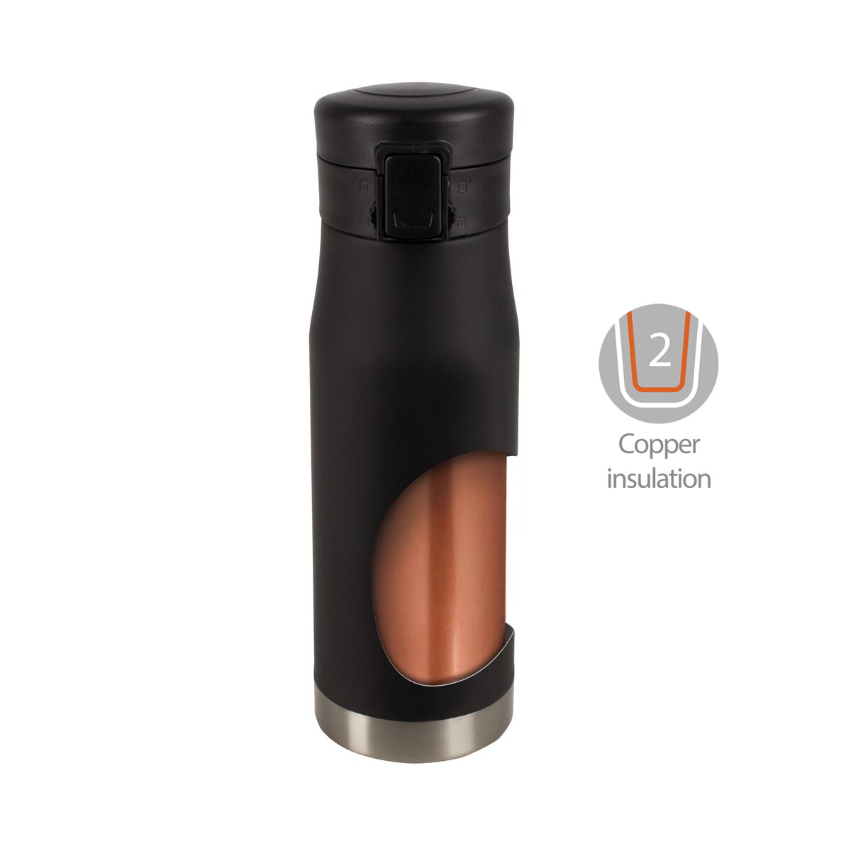 Kubki termiczne z logo – kubek termiczny 600 ml mauro conti | brian – czarny V4829_9 Kubek termiczny 600 ml Mauro Conti | Brian - czarny V4829_9