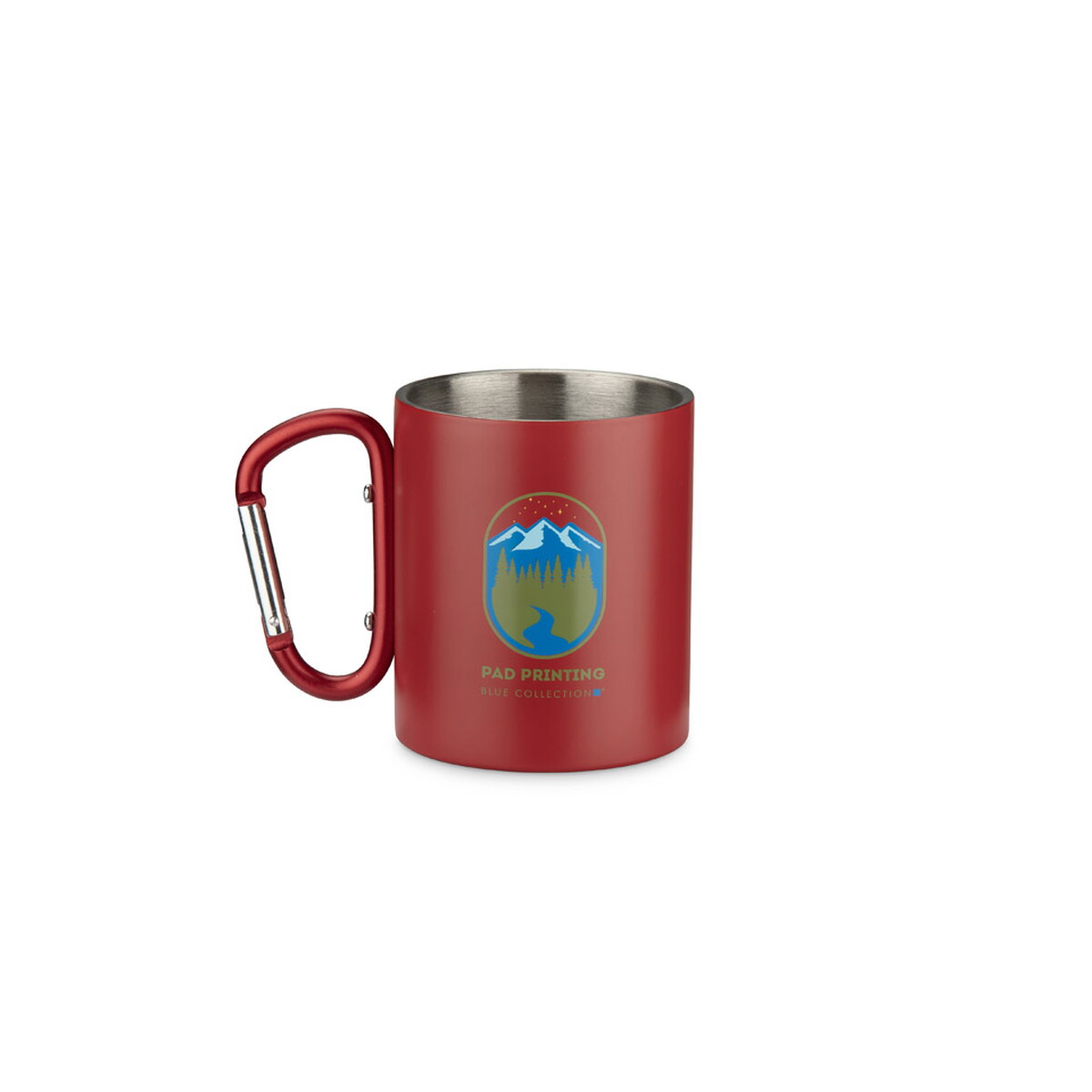 Kubki z logo – kubek z recyklingowanej stali nierdzewnej vivo 250 ml – czerwony 16405-04_zn Kubek z recyklingowanej stali nierdzewnej VIVO 250 ml - czerwony 16405-04_zn